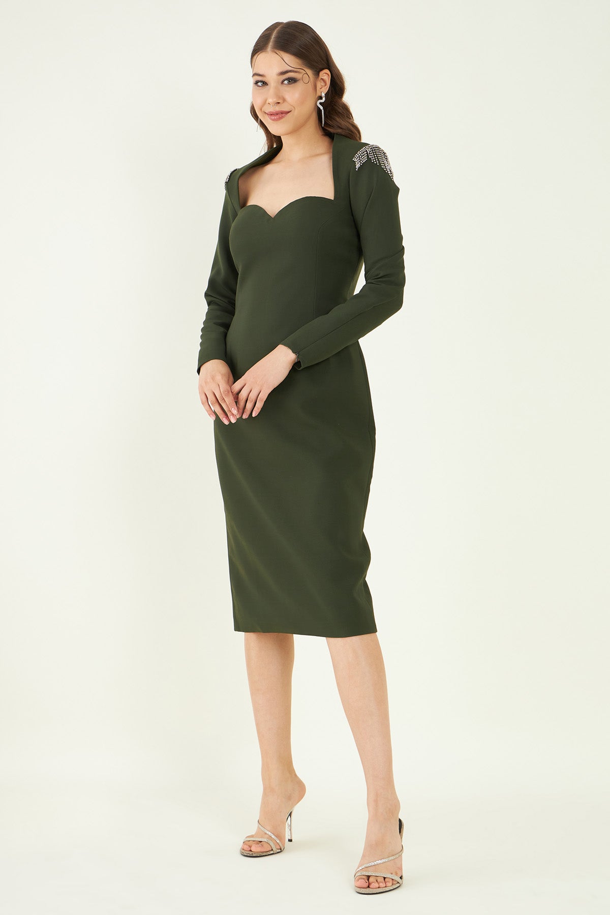 Sweetheart Olive Green Dress