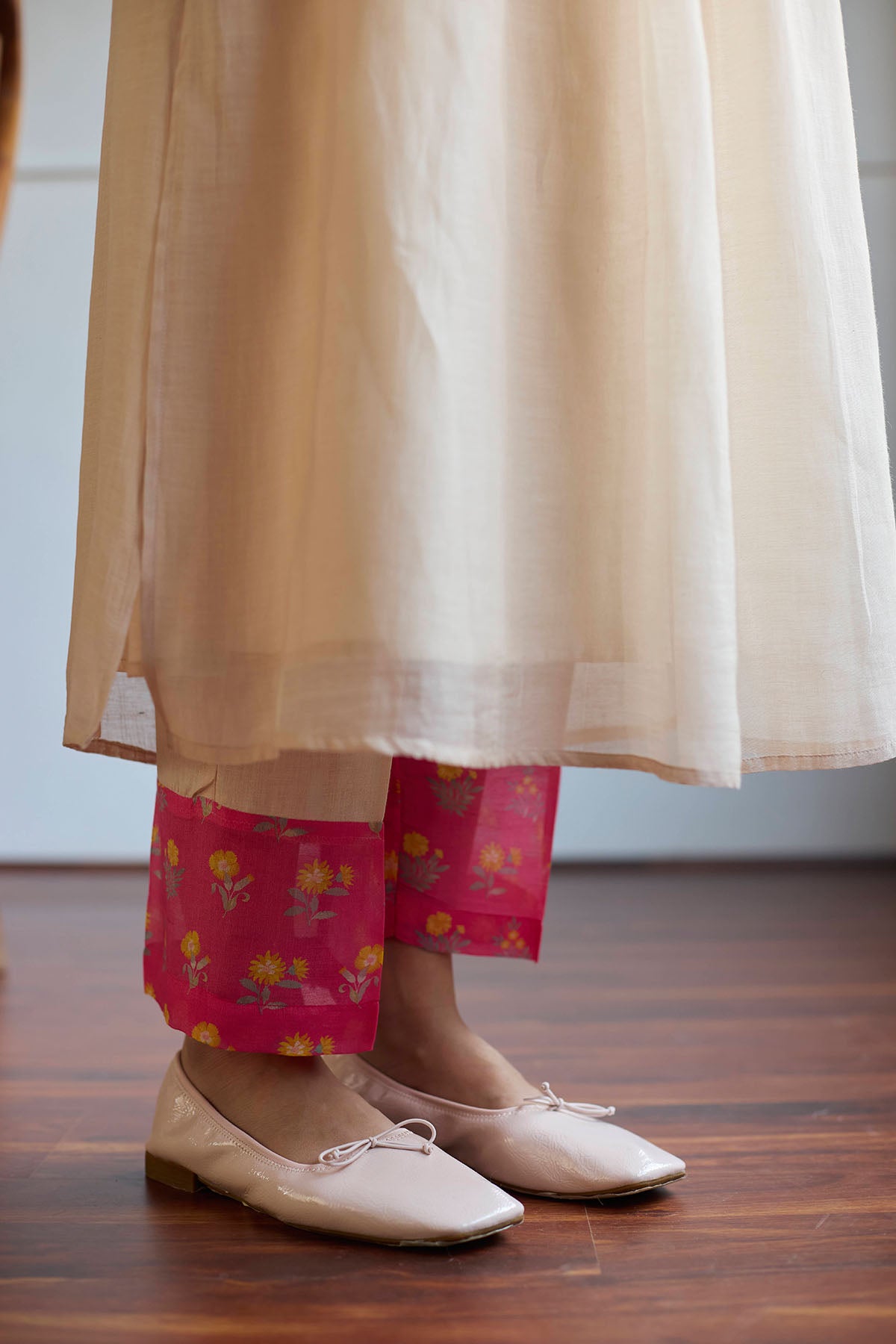 Taupe Chanderi Resham Kurta Set