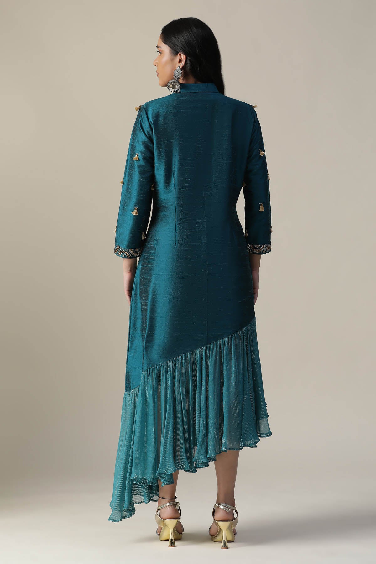 Teal Blue Embroidered Tunic