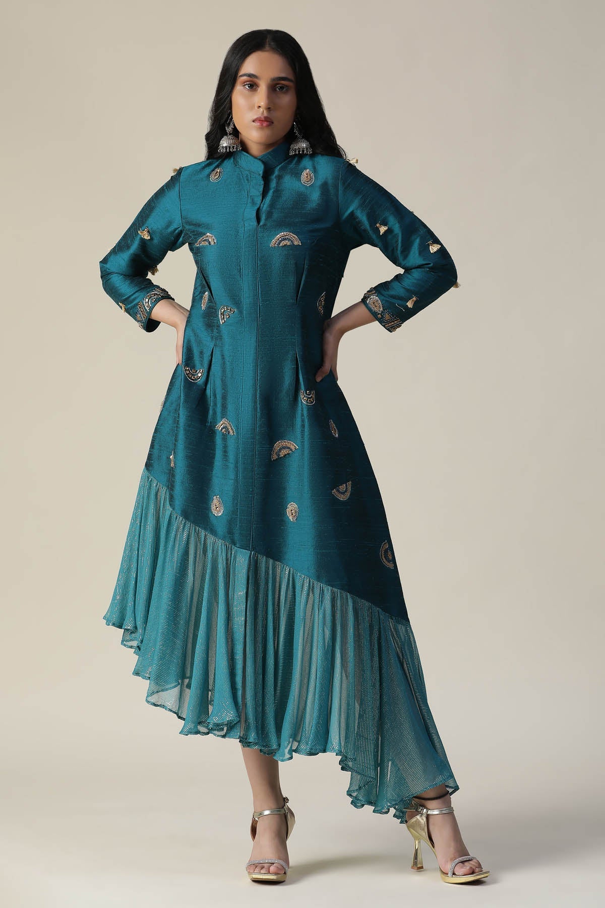 Buy Arpita SulakshanaTeal Blue Embroidered Tunic