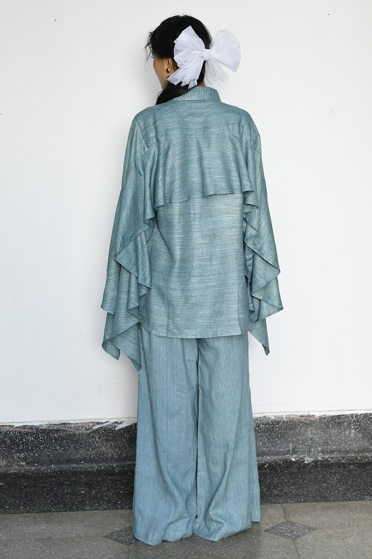 Teal Blue Linen Shirt & Pants