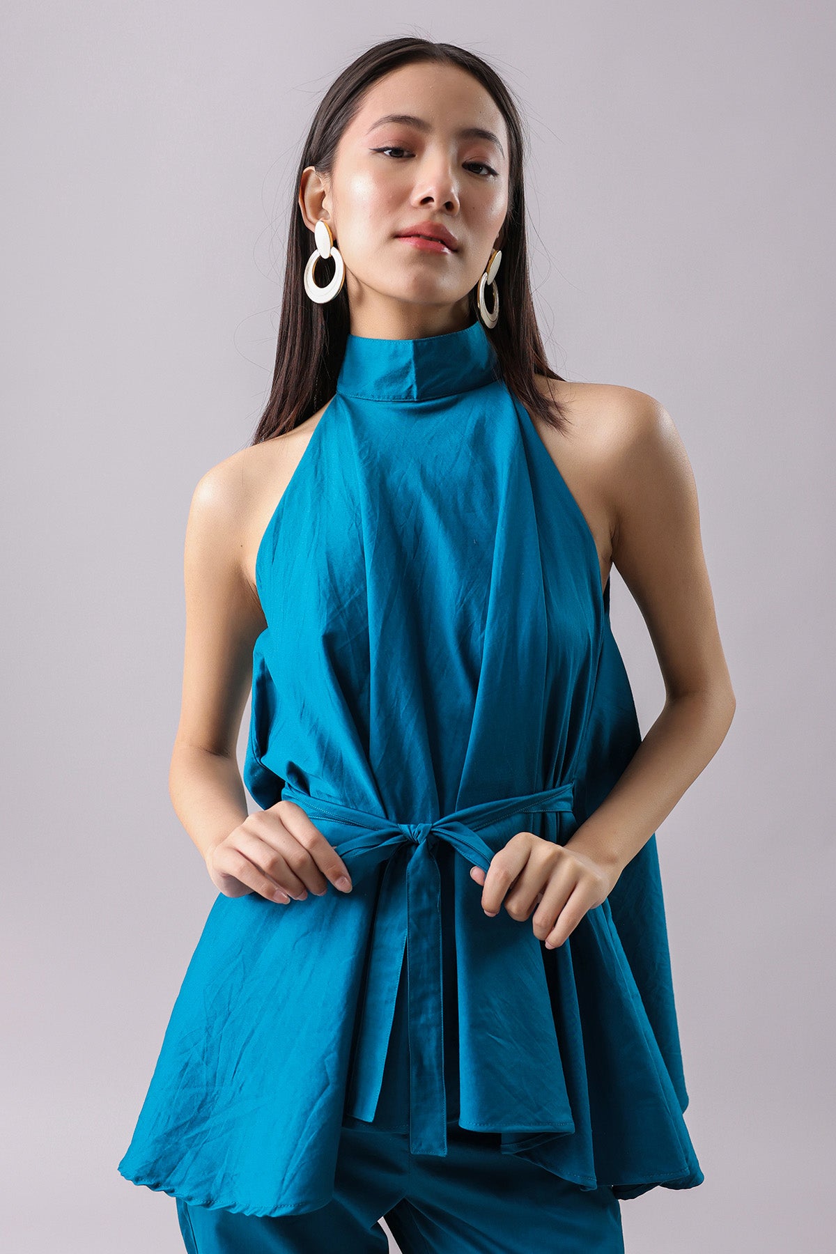 Teal Halter Neck Top & Pants