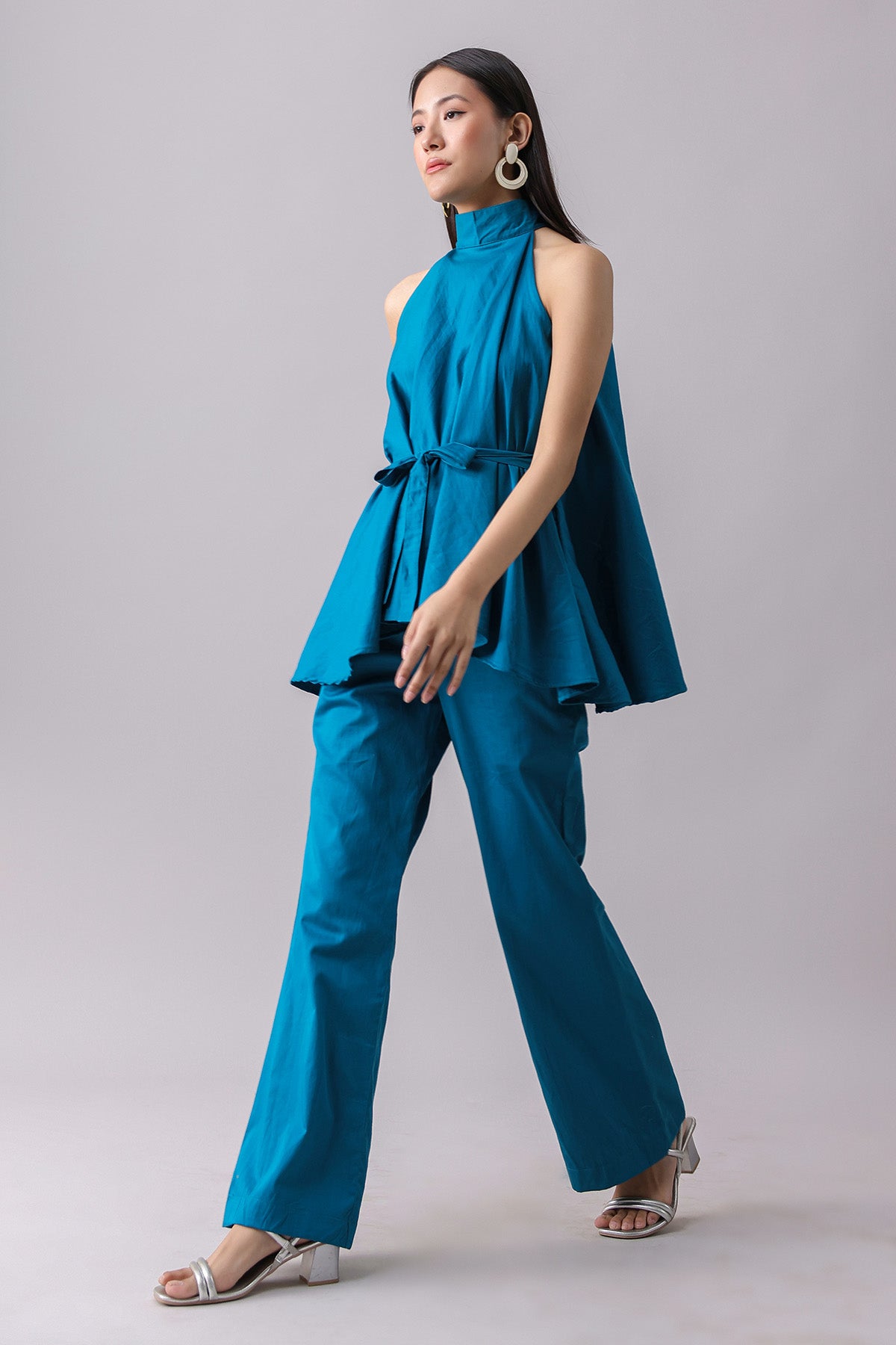 Teal Halter Neck Top & Pants