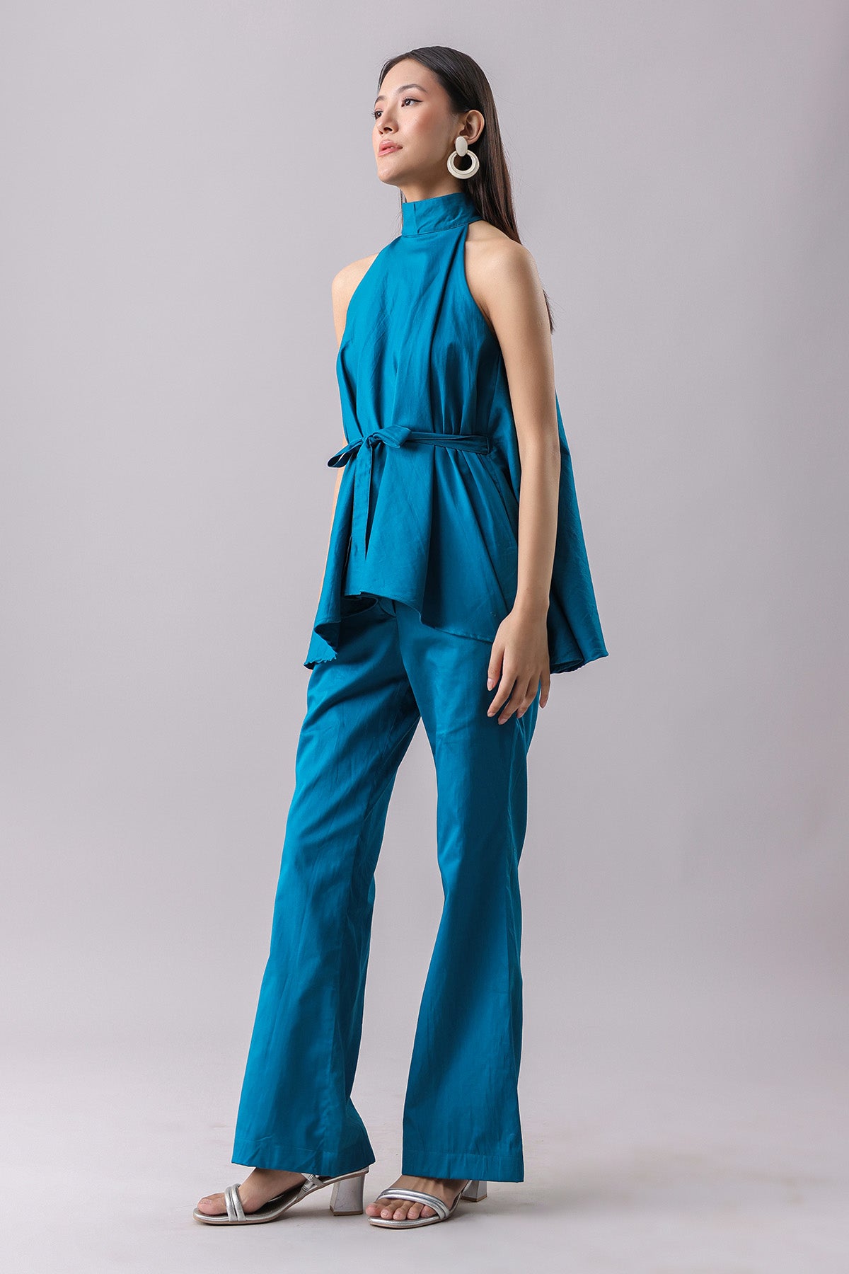Teal Halter Neck Top & Pants