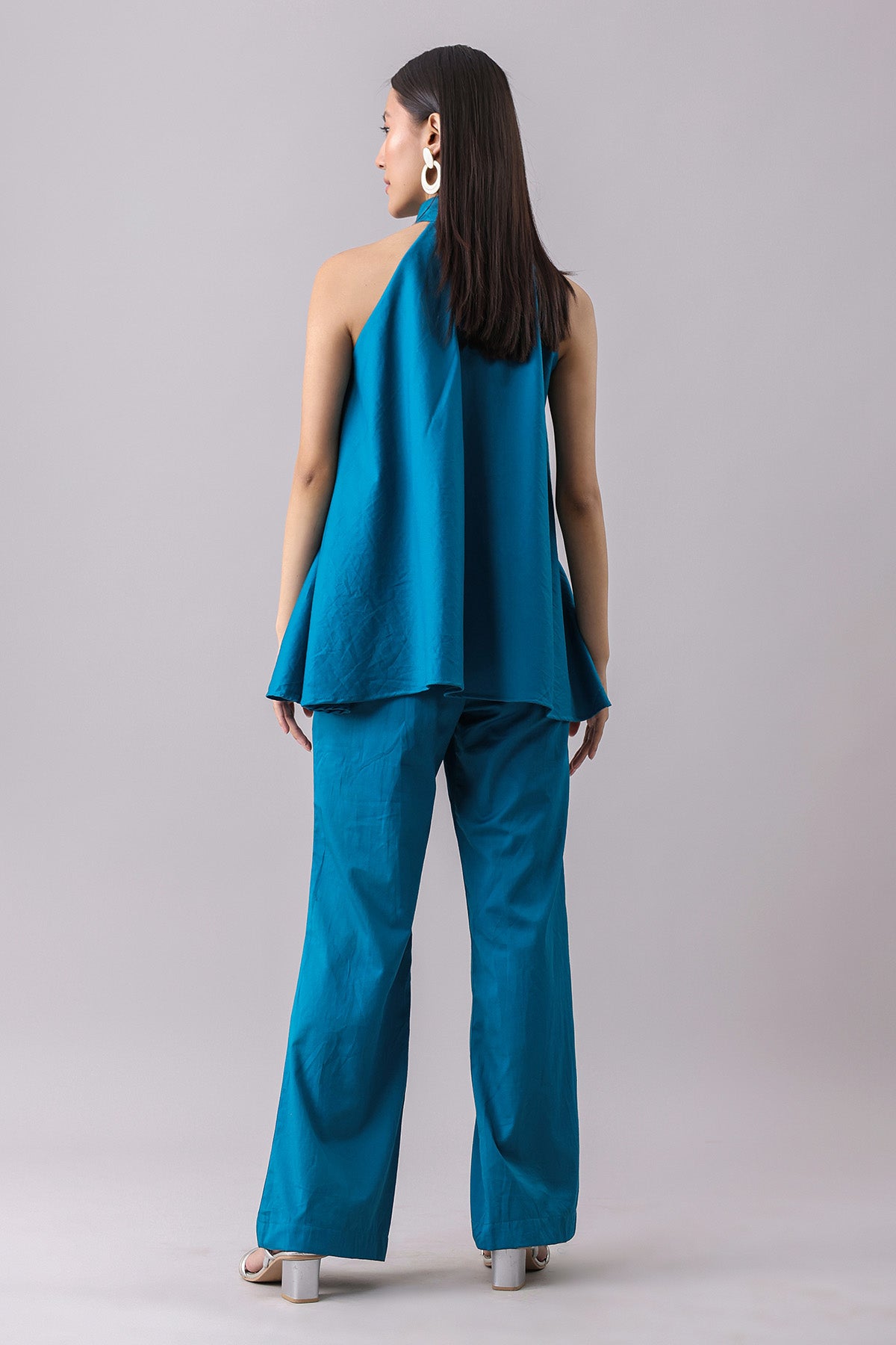Teal Halter Neck Top & Pants