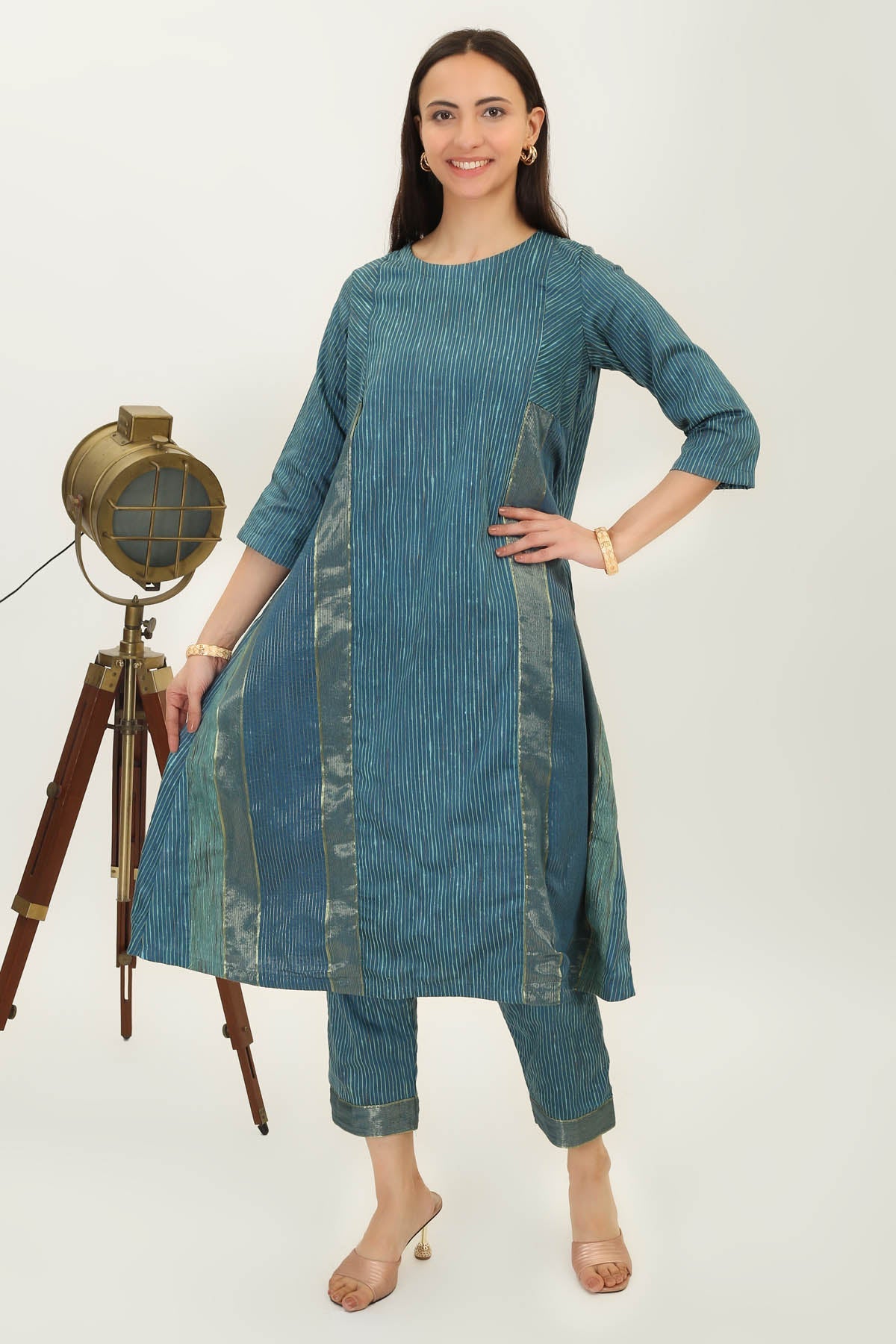 Buy Simply Kitsch Teal Kurta Set for Women online available at ScrollnShops