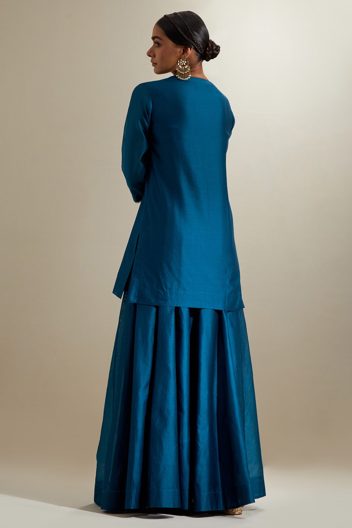 Teal & Mint Chanderi Kurta Set