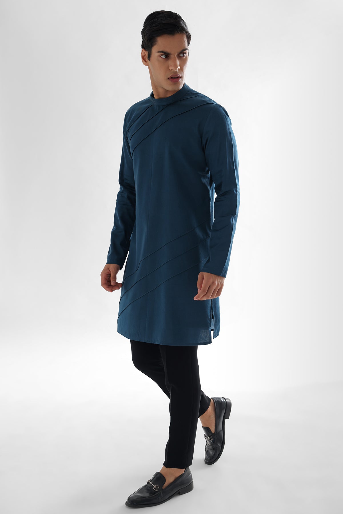 Teal Modal Satin Kurta & Pants