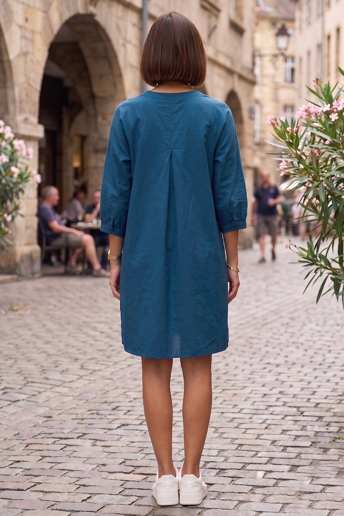 Relaxed Teal Shirt Style Dress