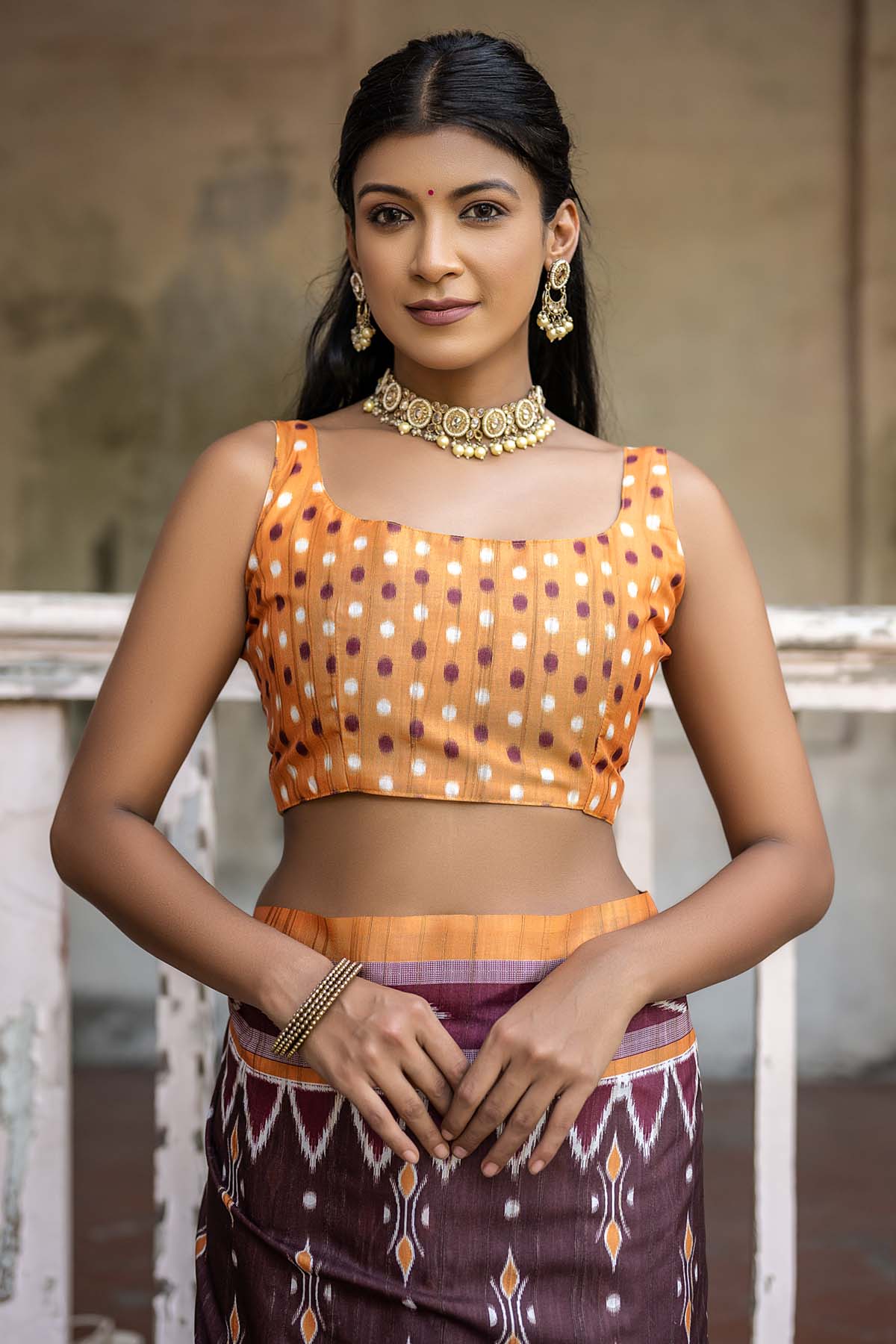 Temple Border Print Saree