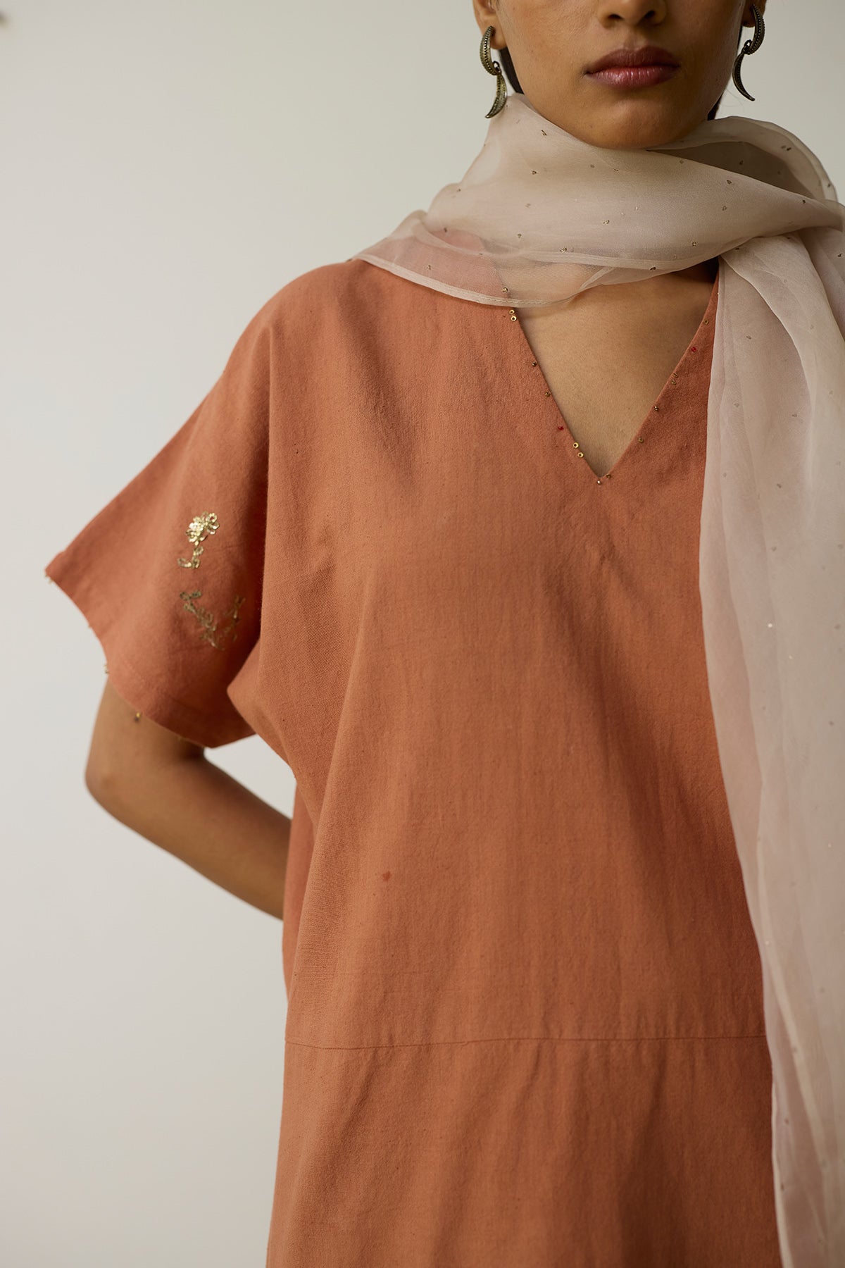 Terracotta Embroidery Kurta Set