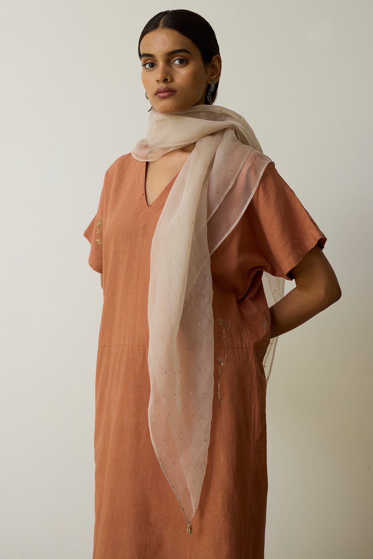 Terracotta Embroidery Kurta Set