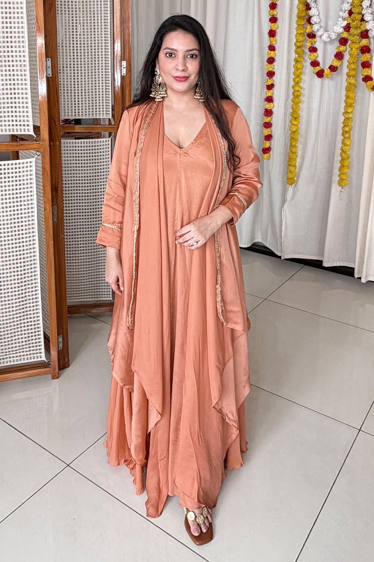Buy Terracotta Jacket Maxi Dress for women by Taro online available at scrollnshops