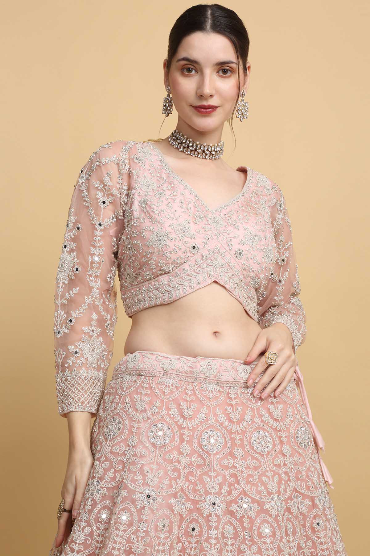 Thread Embroidered Lehenga Set