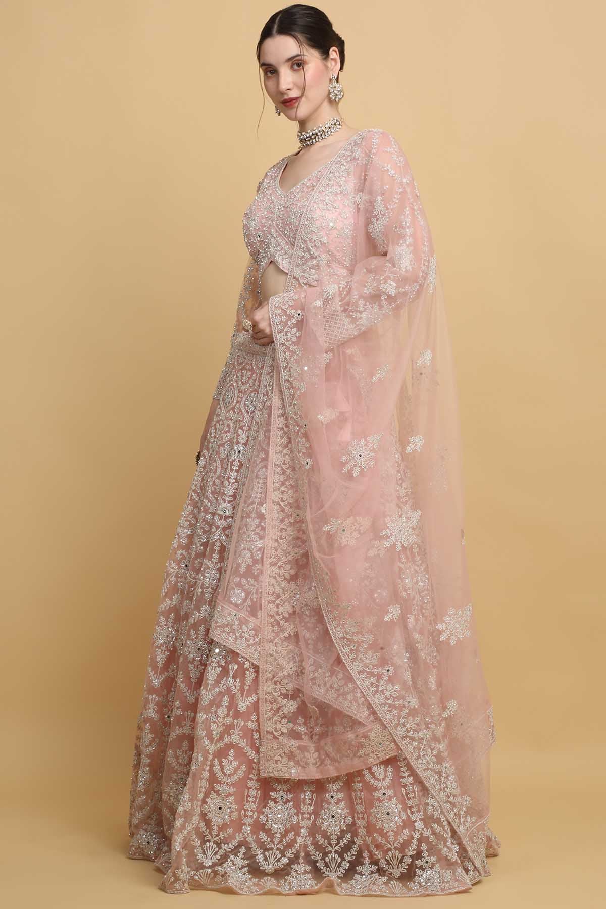 Thread Embroidered Lehenga Set