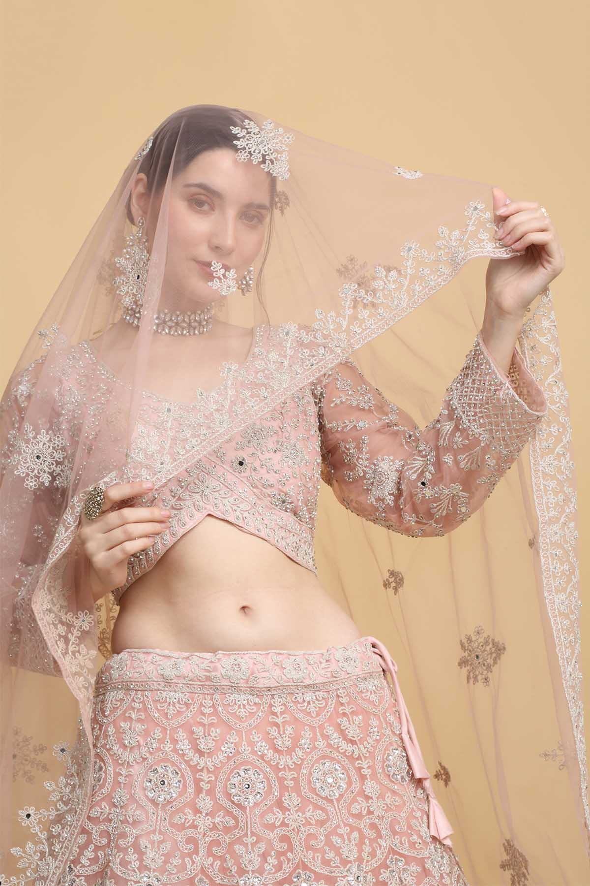 Thread Embroidered Lehenga Set