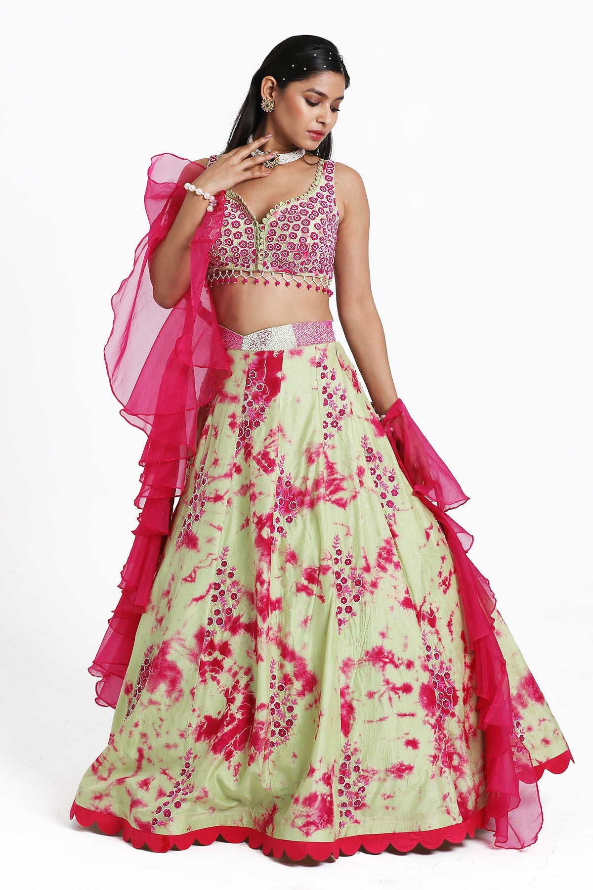 Buy Thread Multicolor Lehenga Set by Nitisha Kashyapi for women online at ScrollnShops