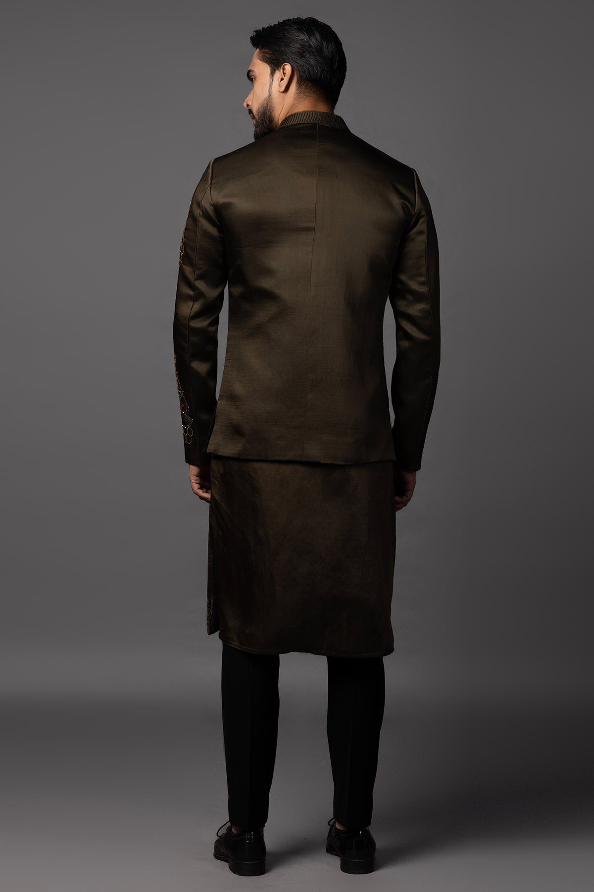 Thread Olive Green Kurta Set