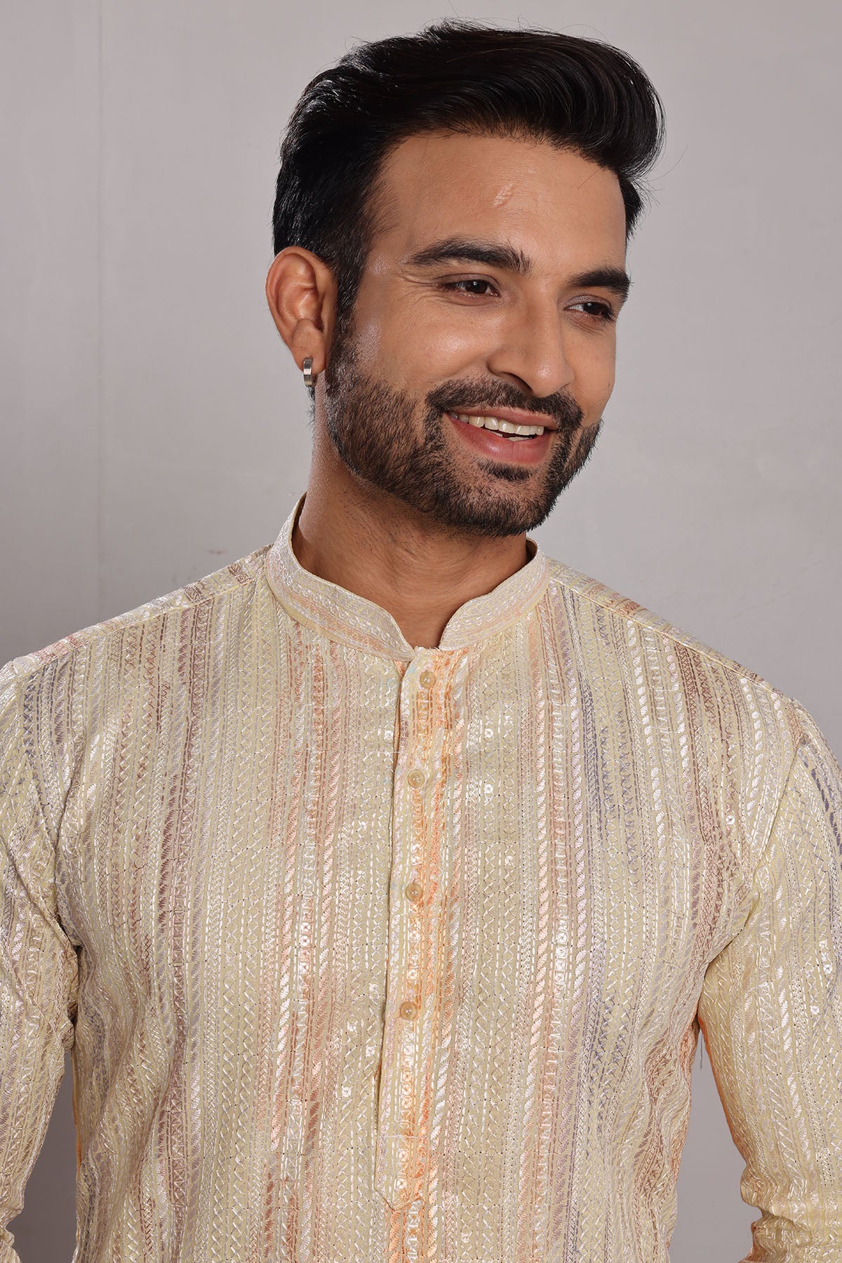 Thread Work Silk Blend Kurta