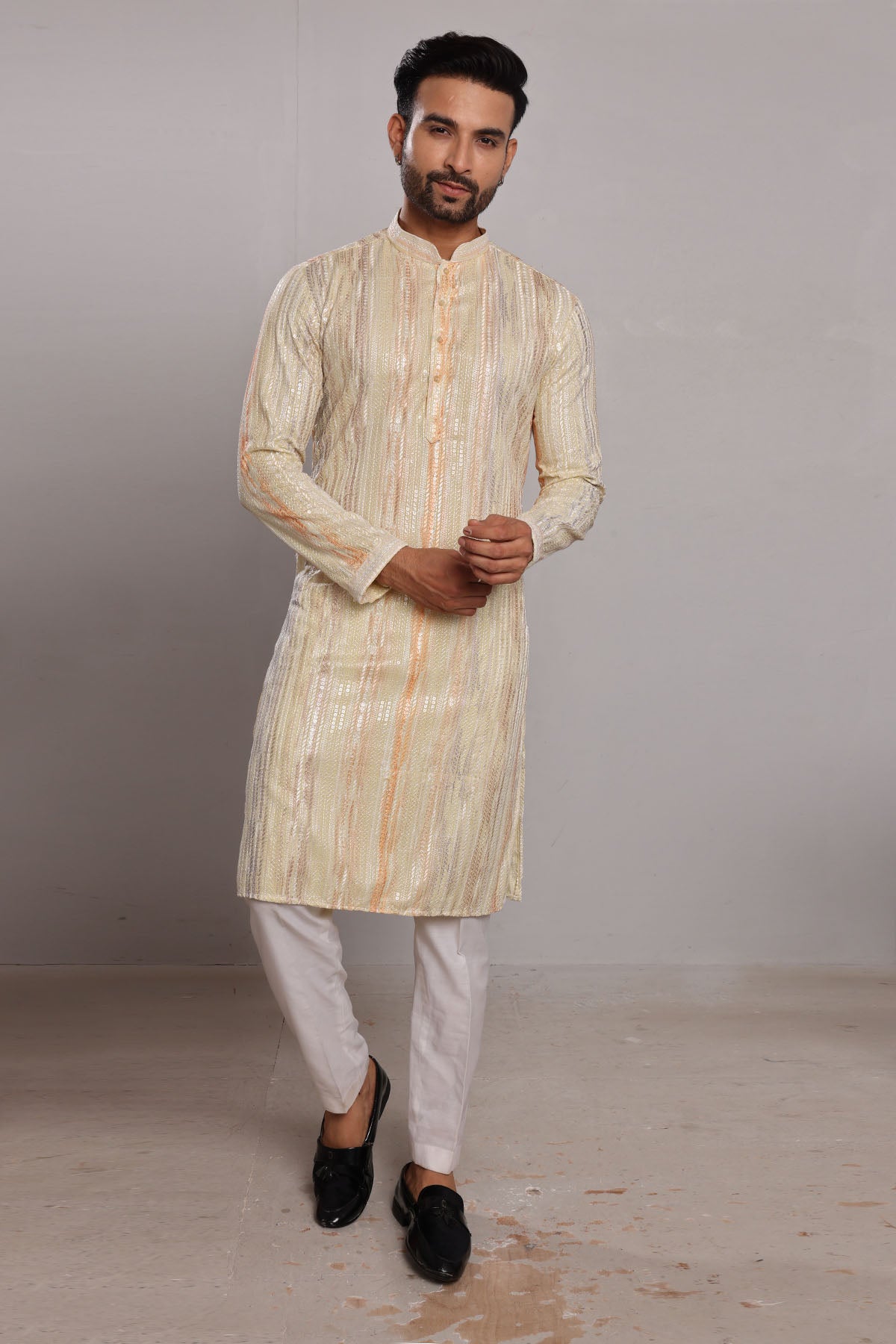 Thread Work Silk Blend Kurta