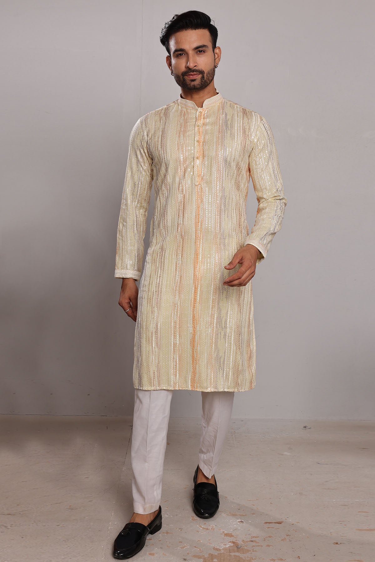 Thread Work Silk Blend Kurta