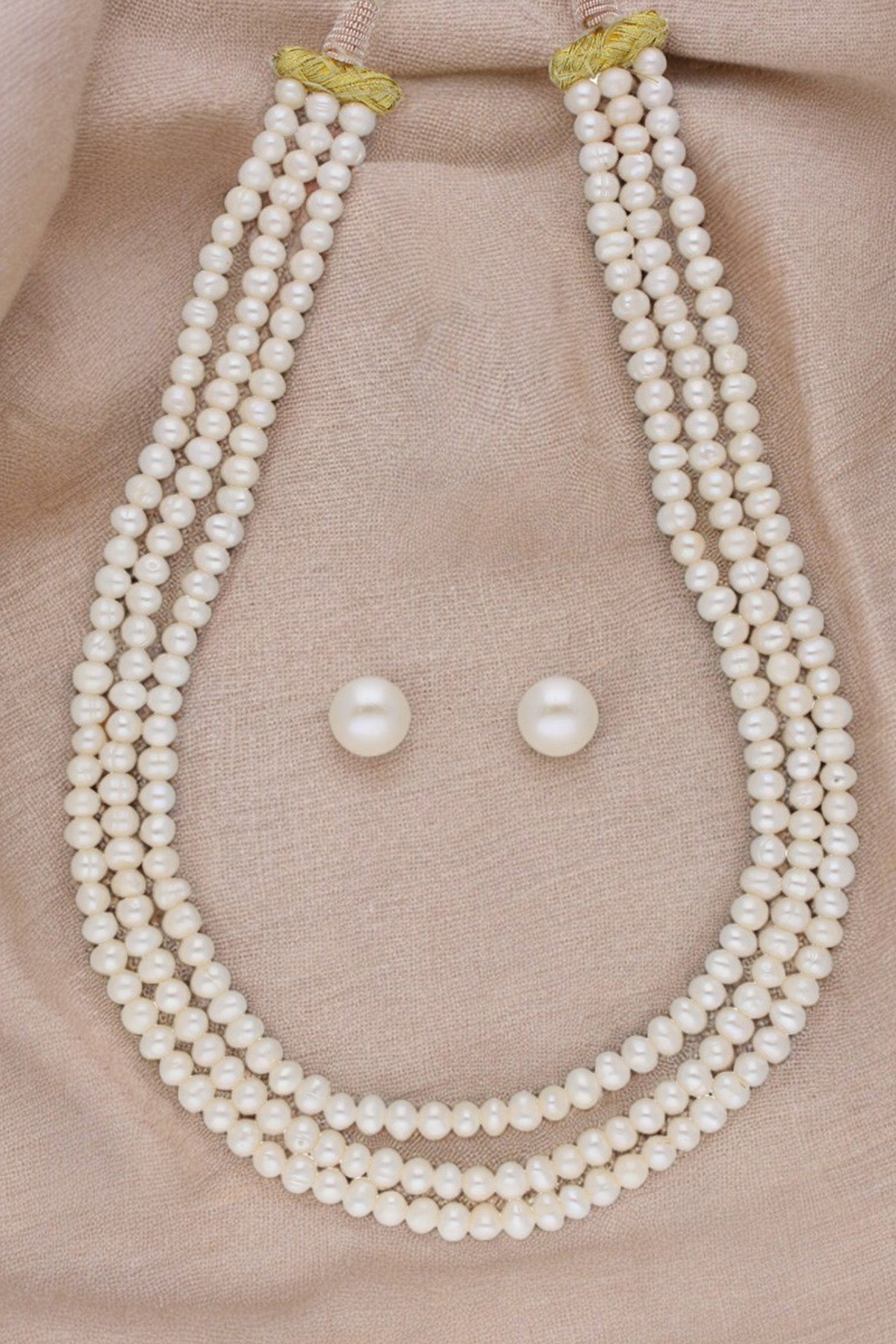 Buy Three Line Yellow Jewellery Set for women by J Pearls online available at scrollnshops