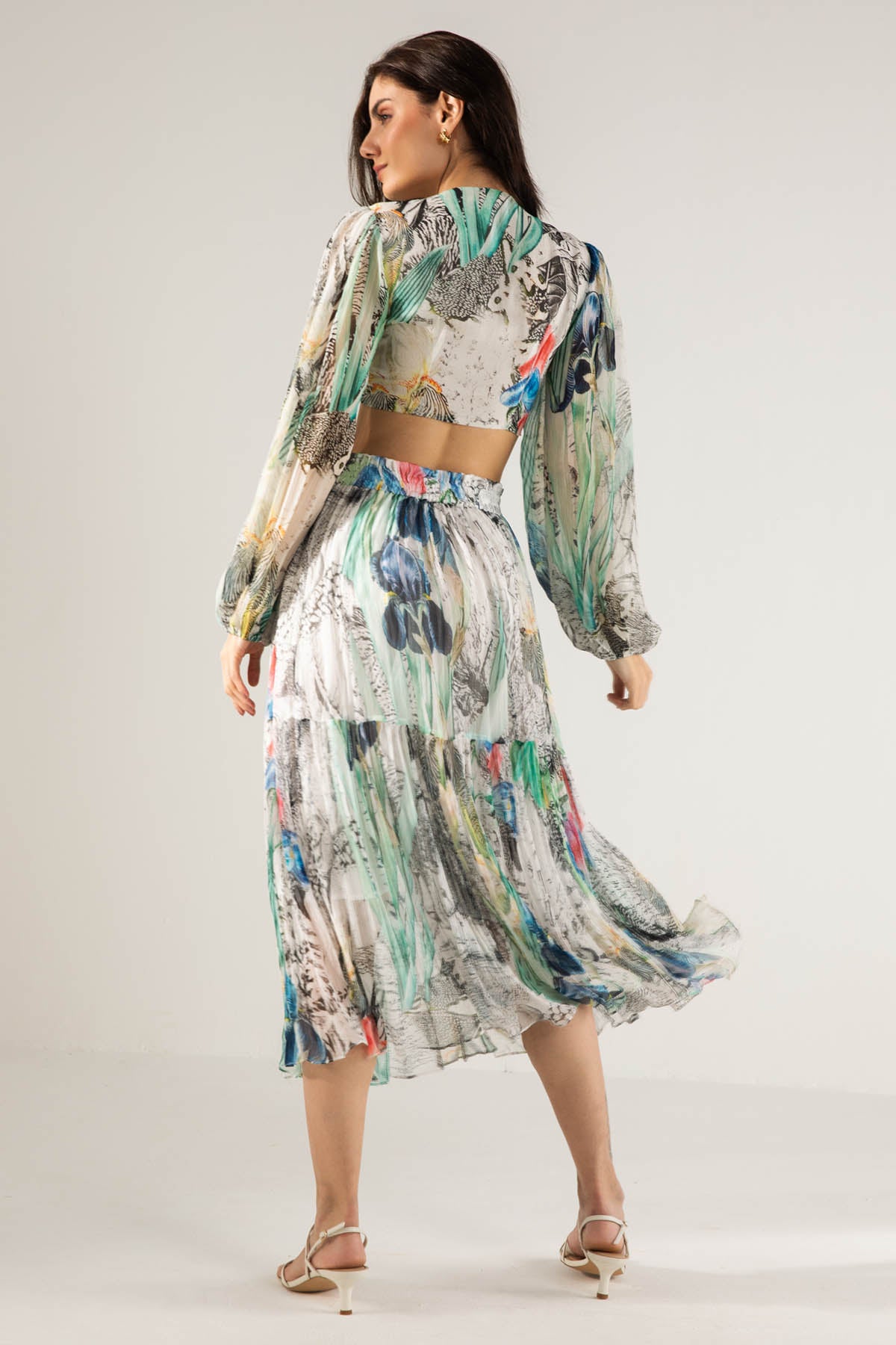 Tie-Knot Top & Midi Skirt Set