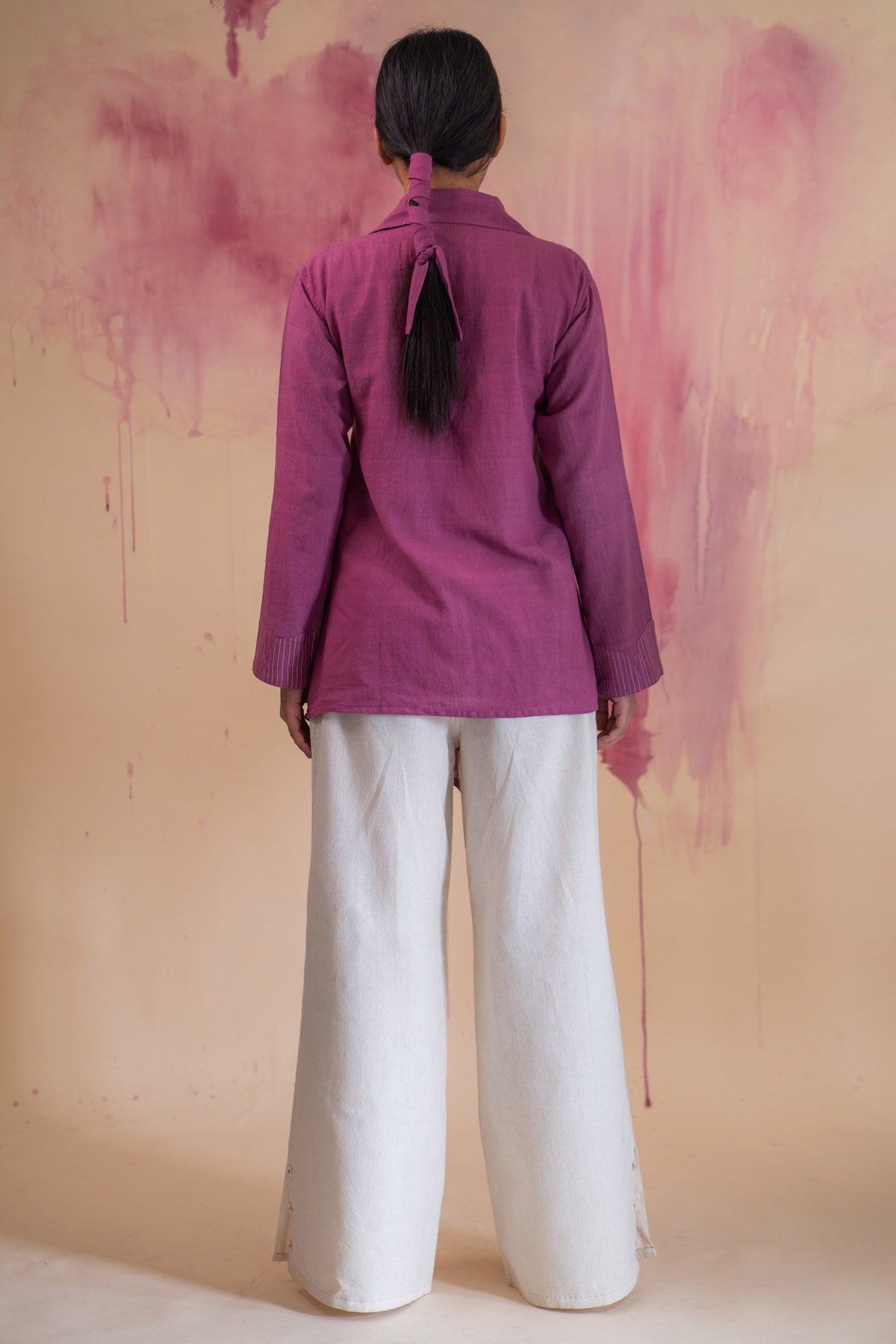 Tie Up Overlay & Slit Pant Set