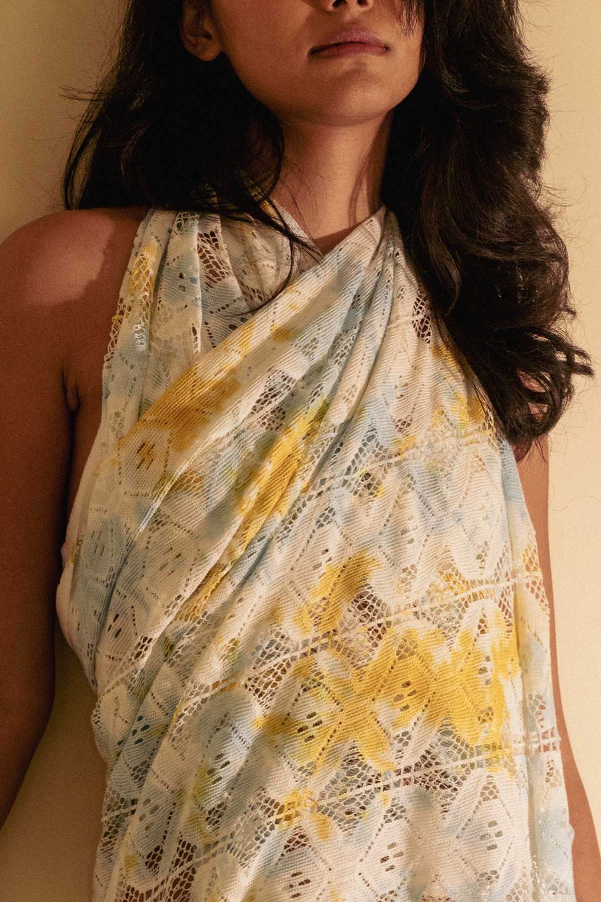 Buy Tie Dye Cotton Lace Sarong By Beachbum Online