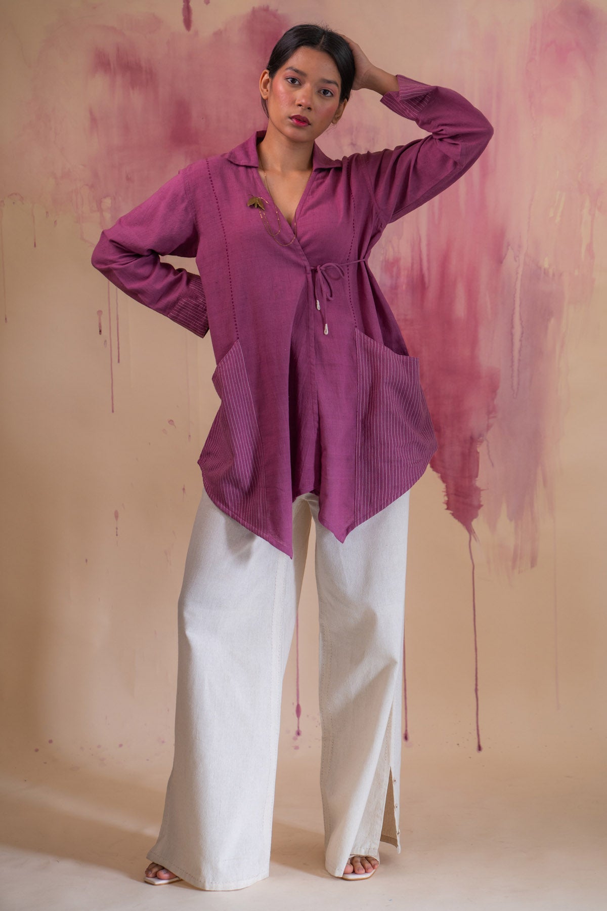 Buy Designer Tie Up Overlay & Slit Pant Set By Lafaani