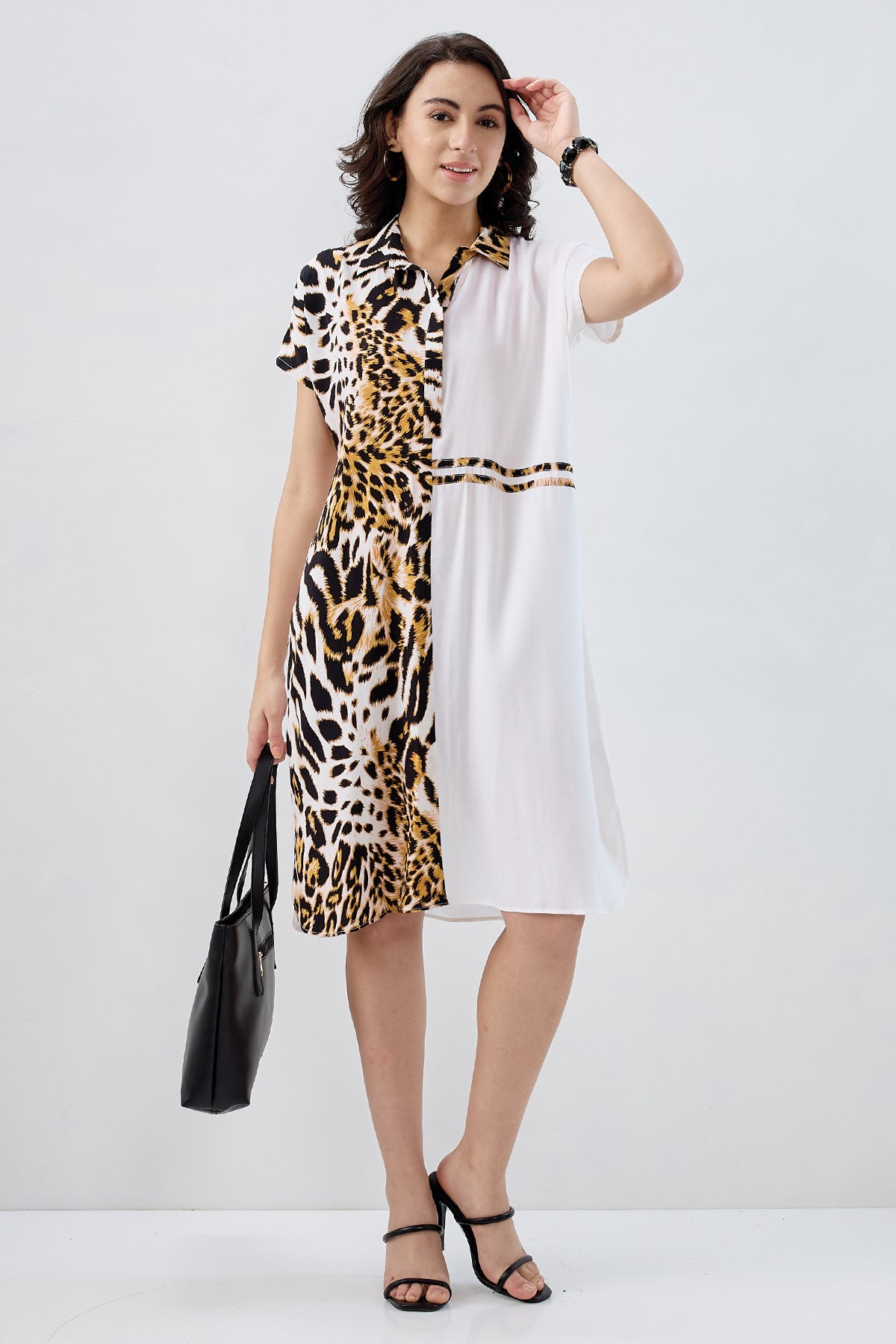 Tiger Printed Colorblock Dress