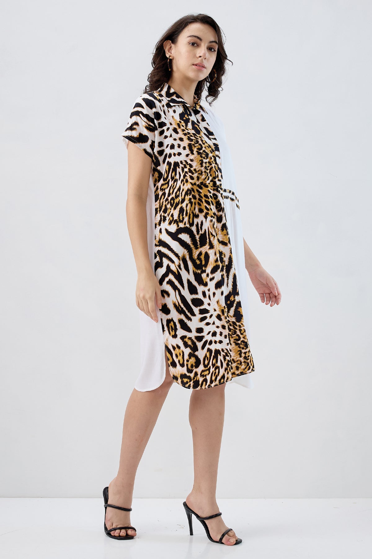 Tiger Printed Colorblock Dress
