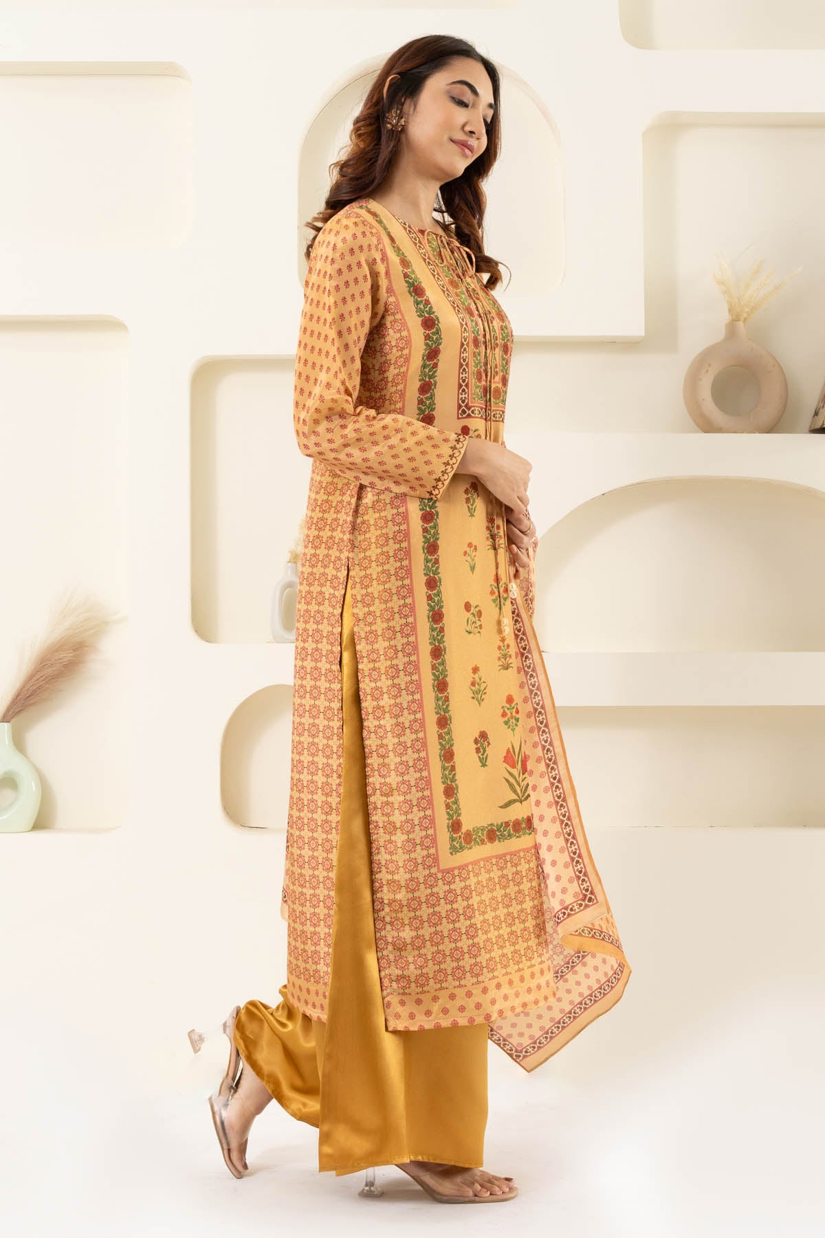 Tissue Floral Printed Kurta Set
