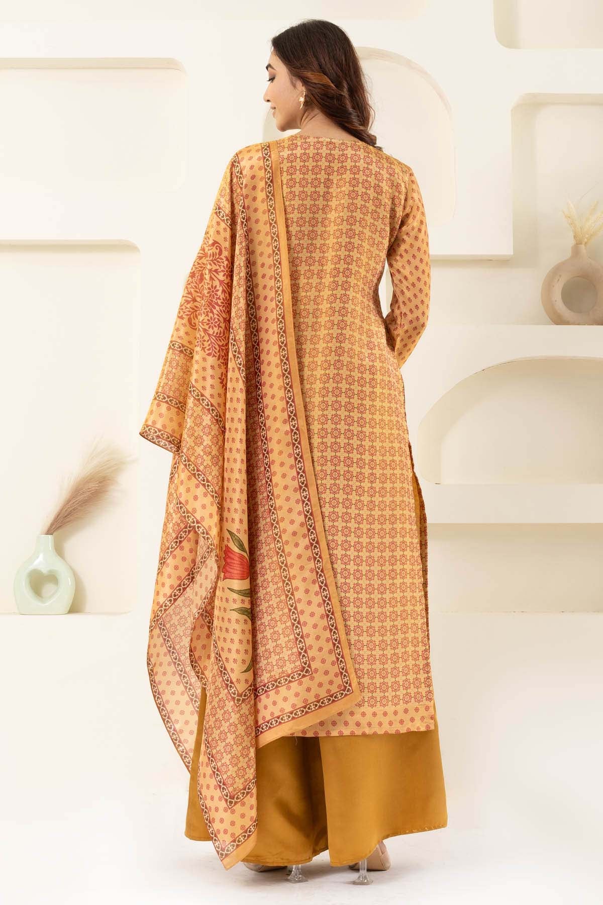 Tissue Floral Printed Kurta Set