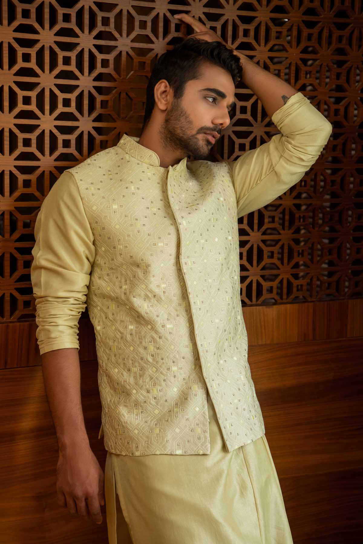 Tone On Tone Bandi Kurta Set