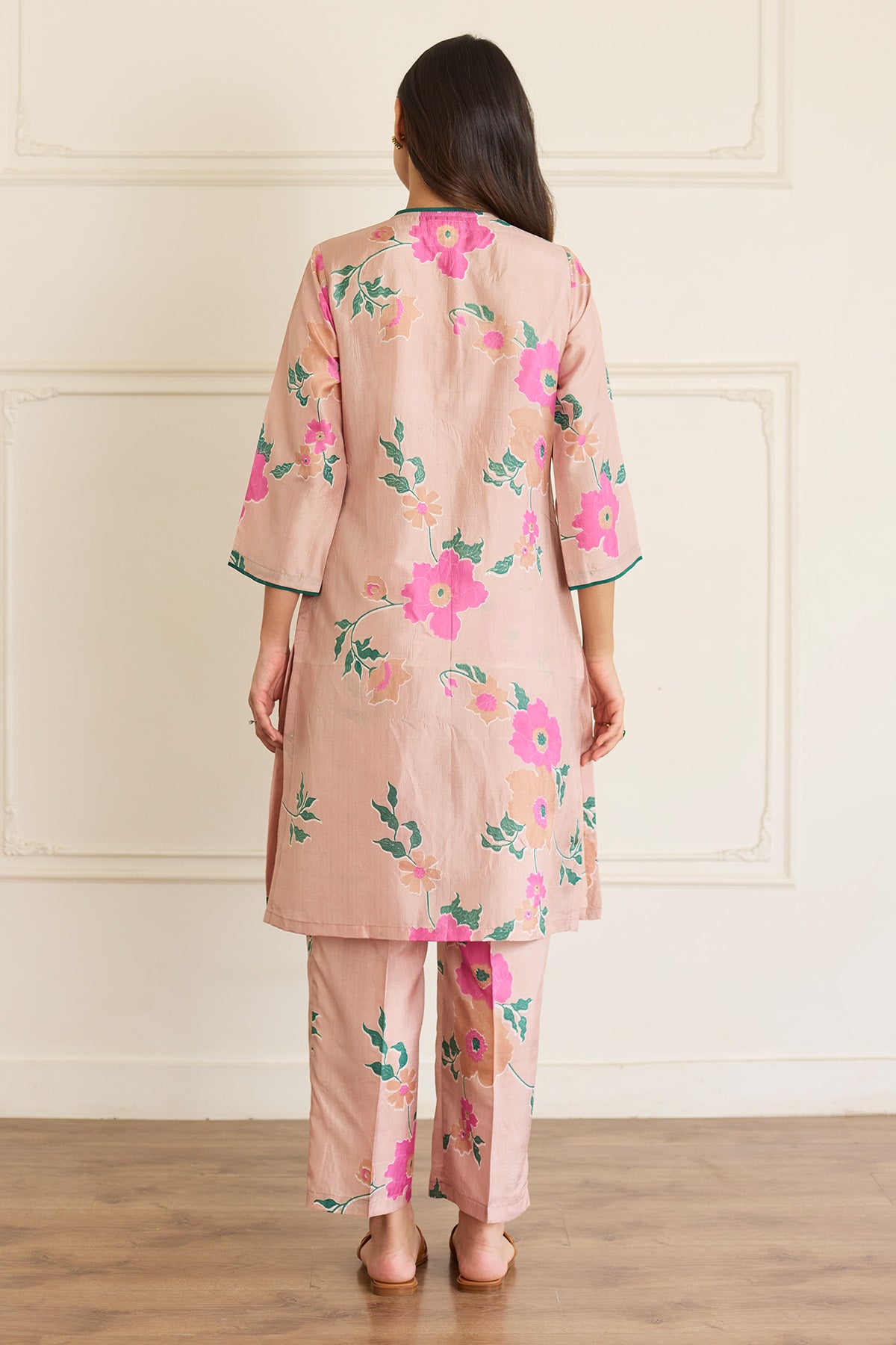 Toosh Silk Handblock Kurta Set