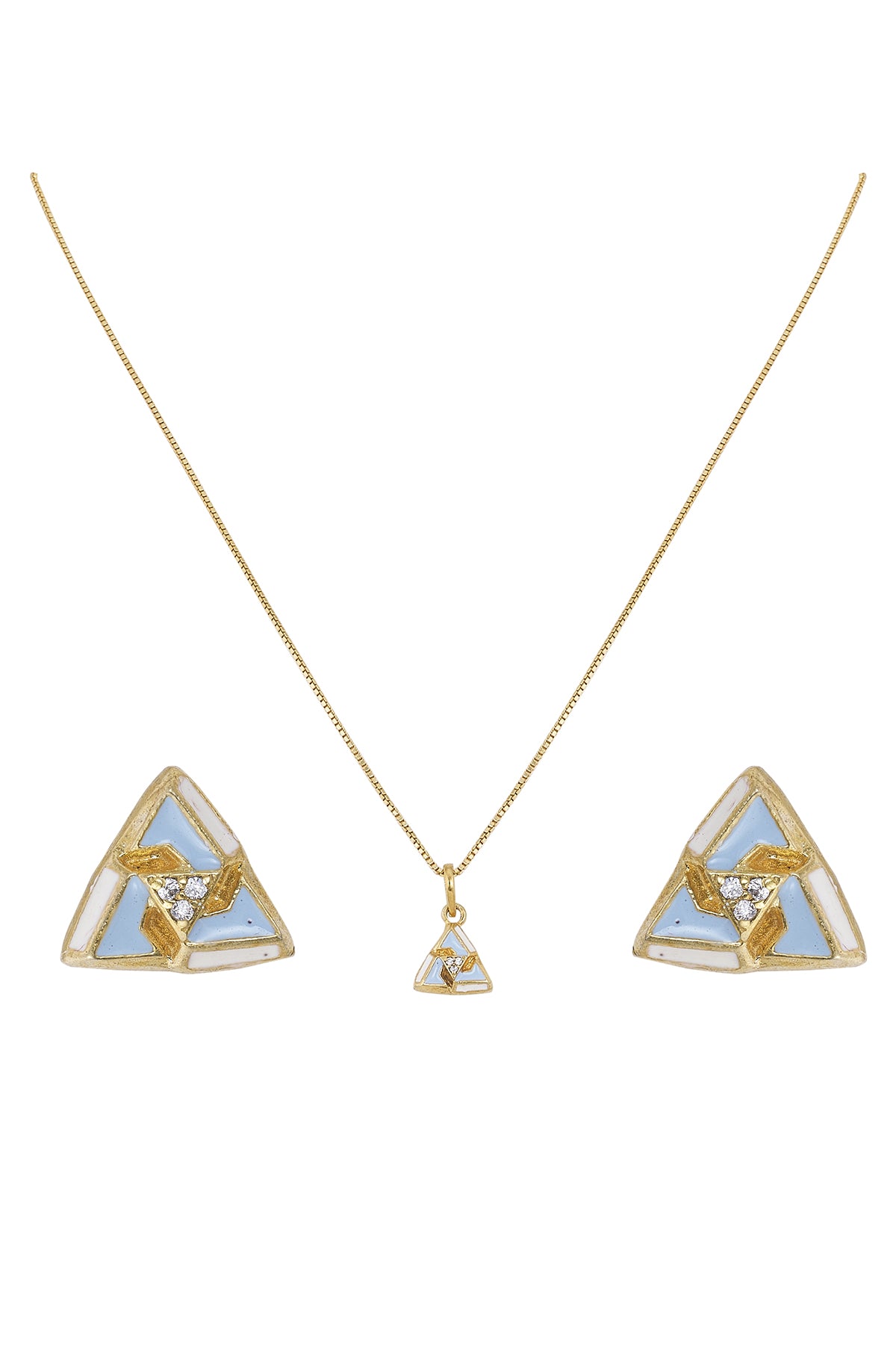 Triangular Shaped Pendant Set
