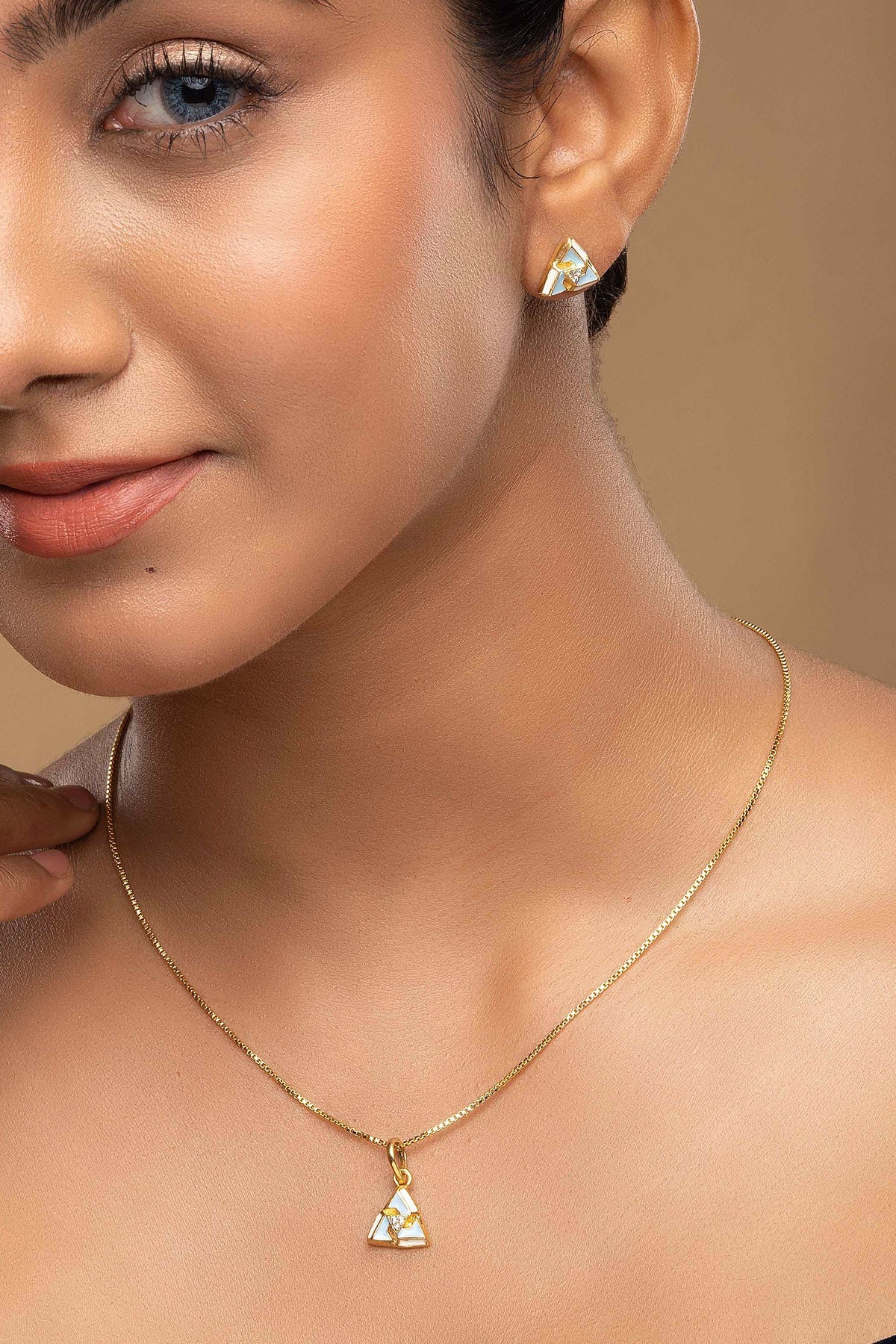 Buy Triangular Shaped Pendant Set for women by Sica online available at scrollnshops
