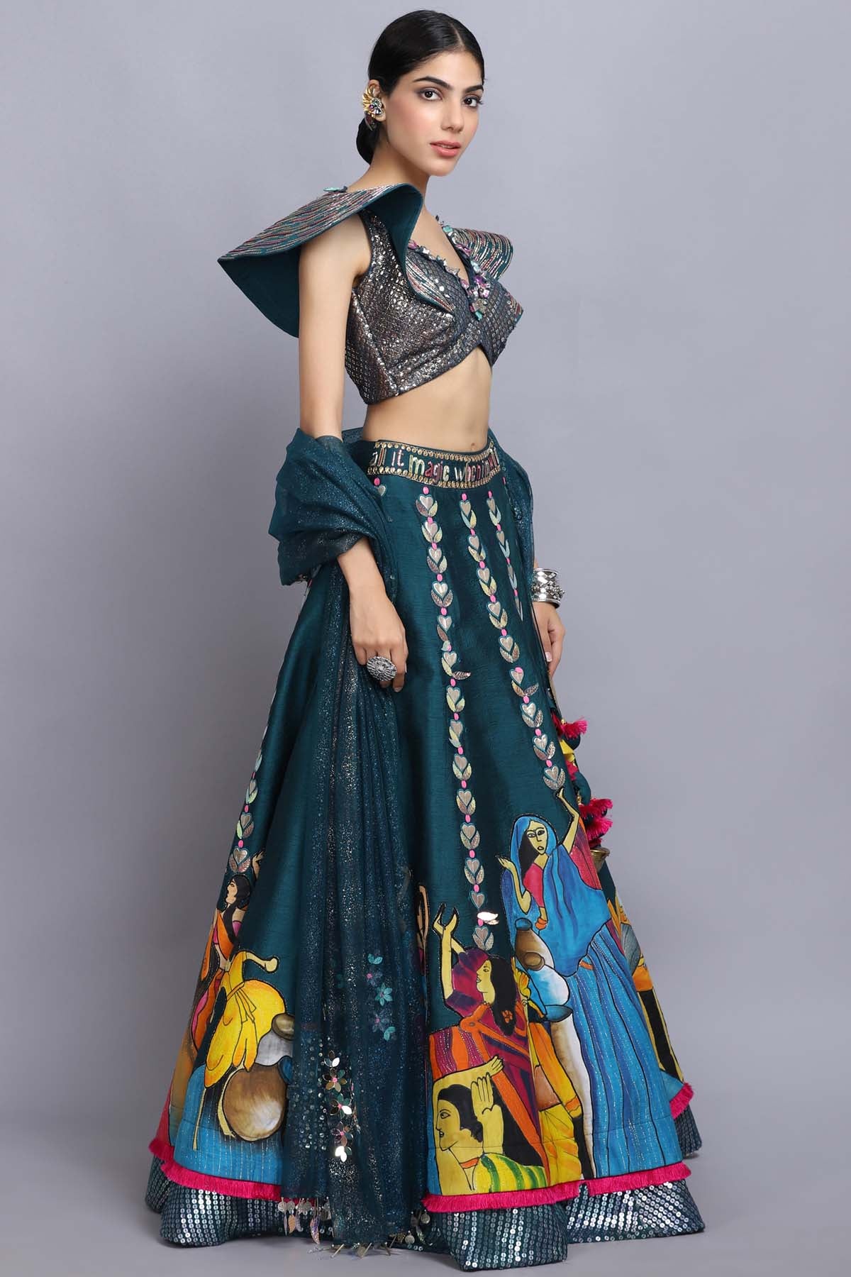Tribal Hand Painted Lehenga Set