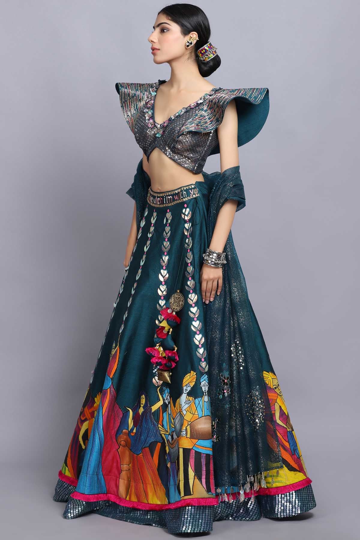 Tribal Hand Painted Lehenga Set