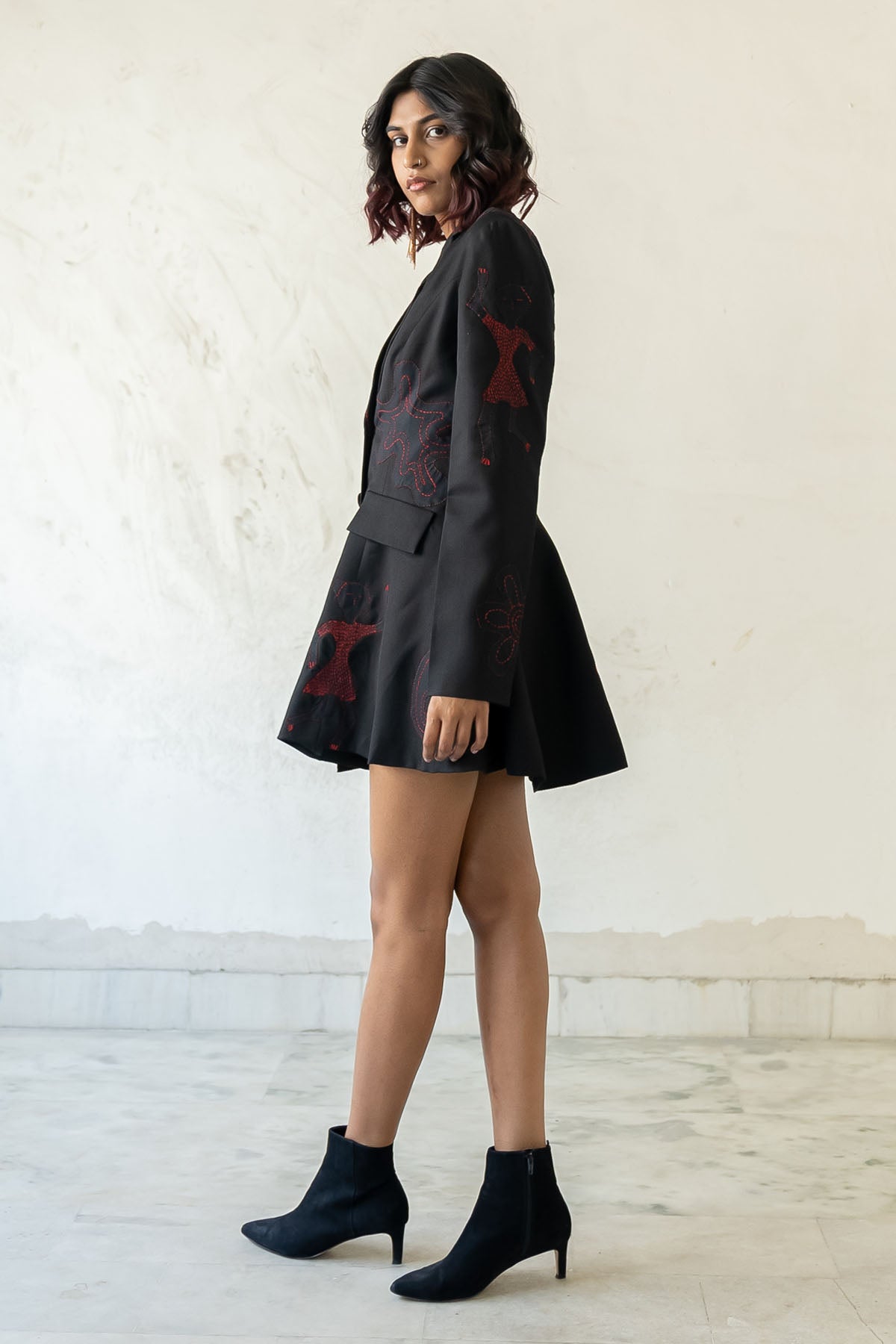 Tribal Motifs Lapelled Dress