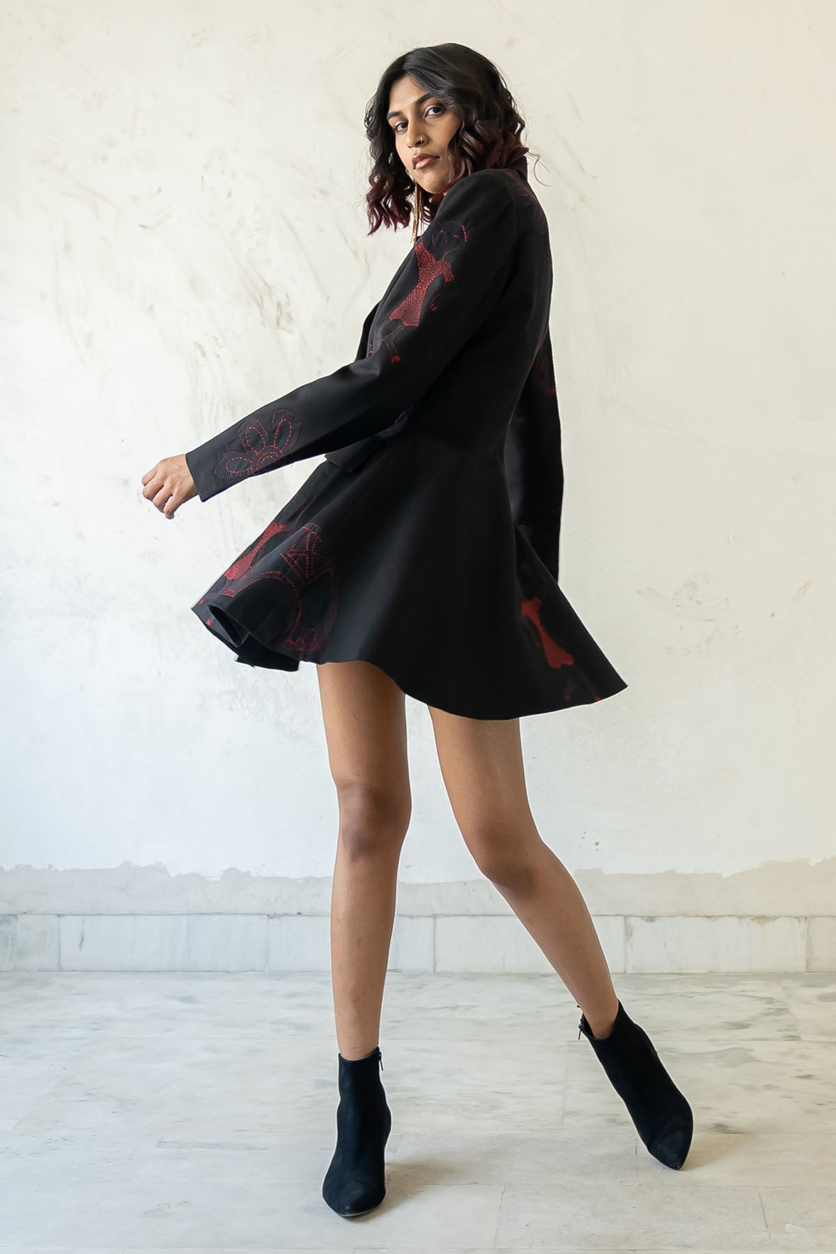 Tribal Motifs Lapelled Dress