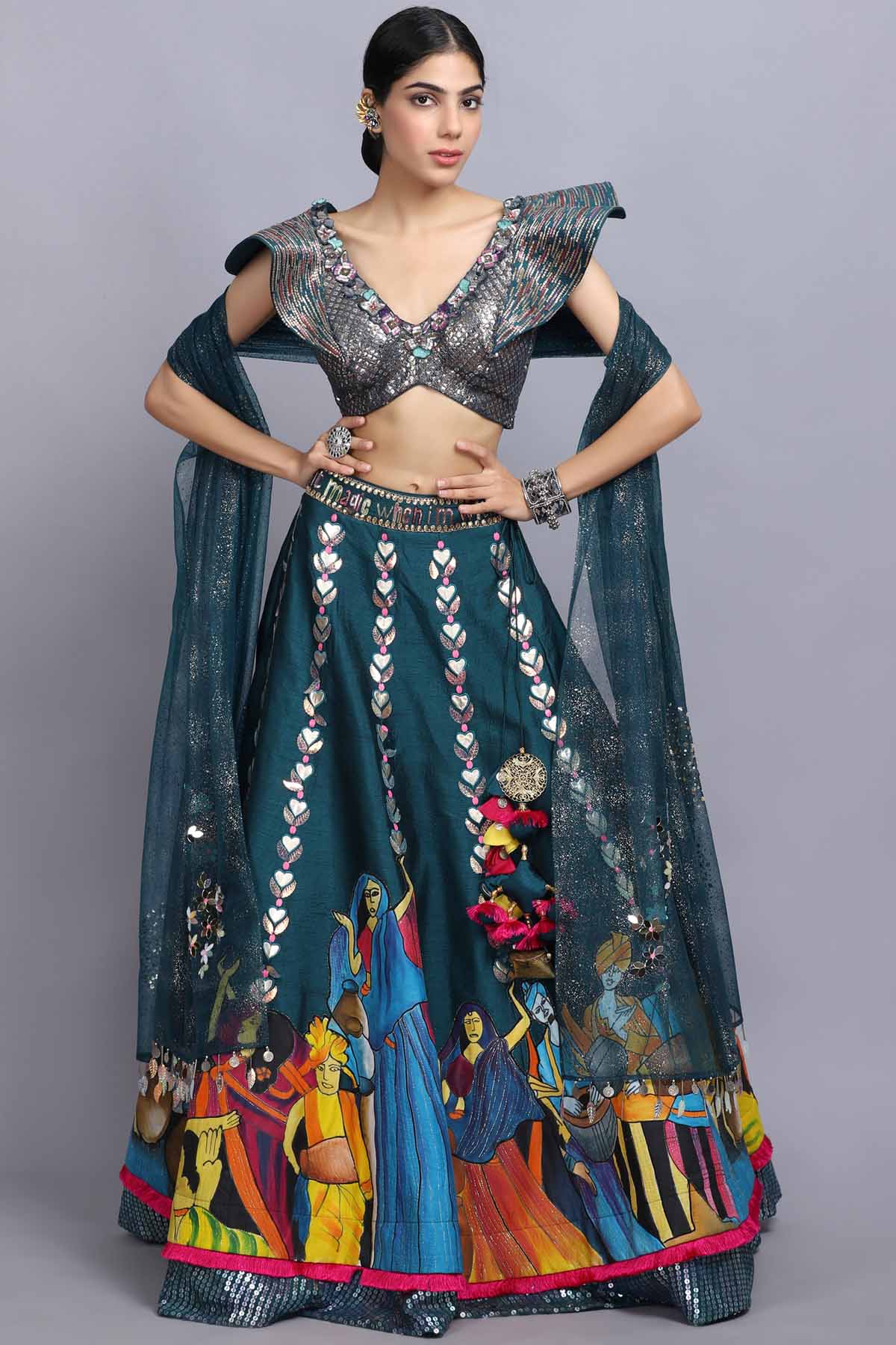 Buy Arpita SulakshanaTribal Hand Painted Lehenga Set