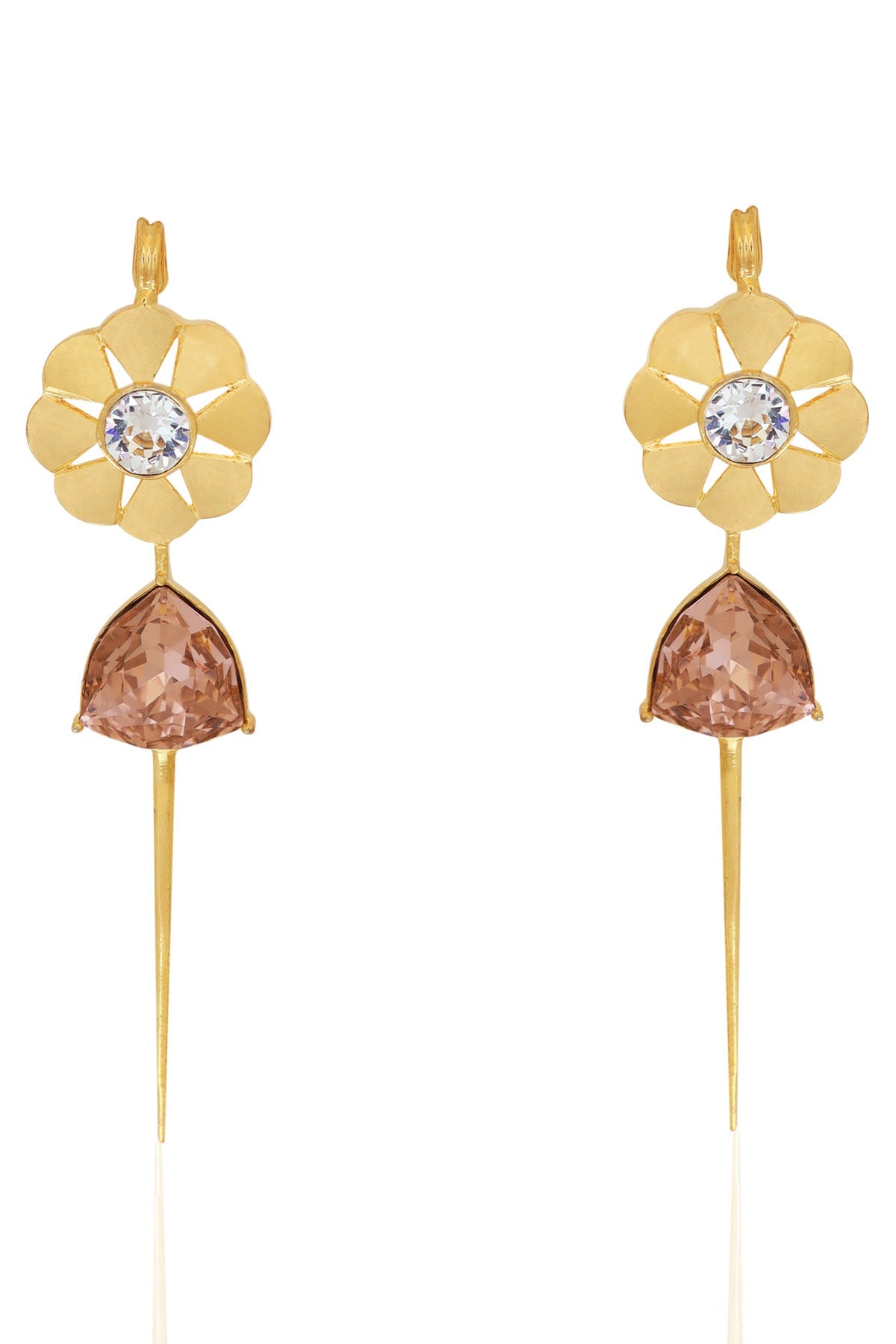 Buy Trillion Cut Crystal Earrings For Women Online at ScrollnShops