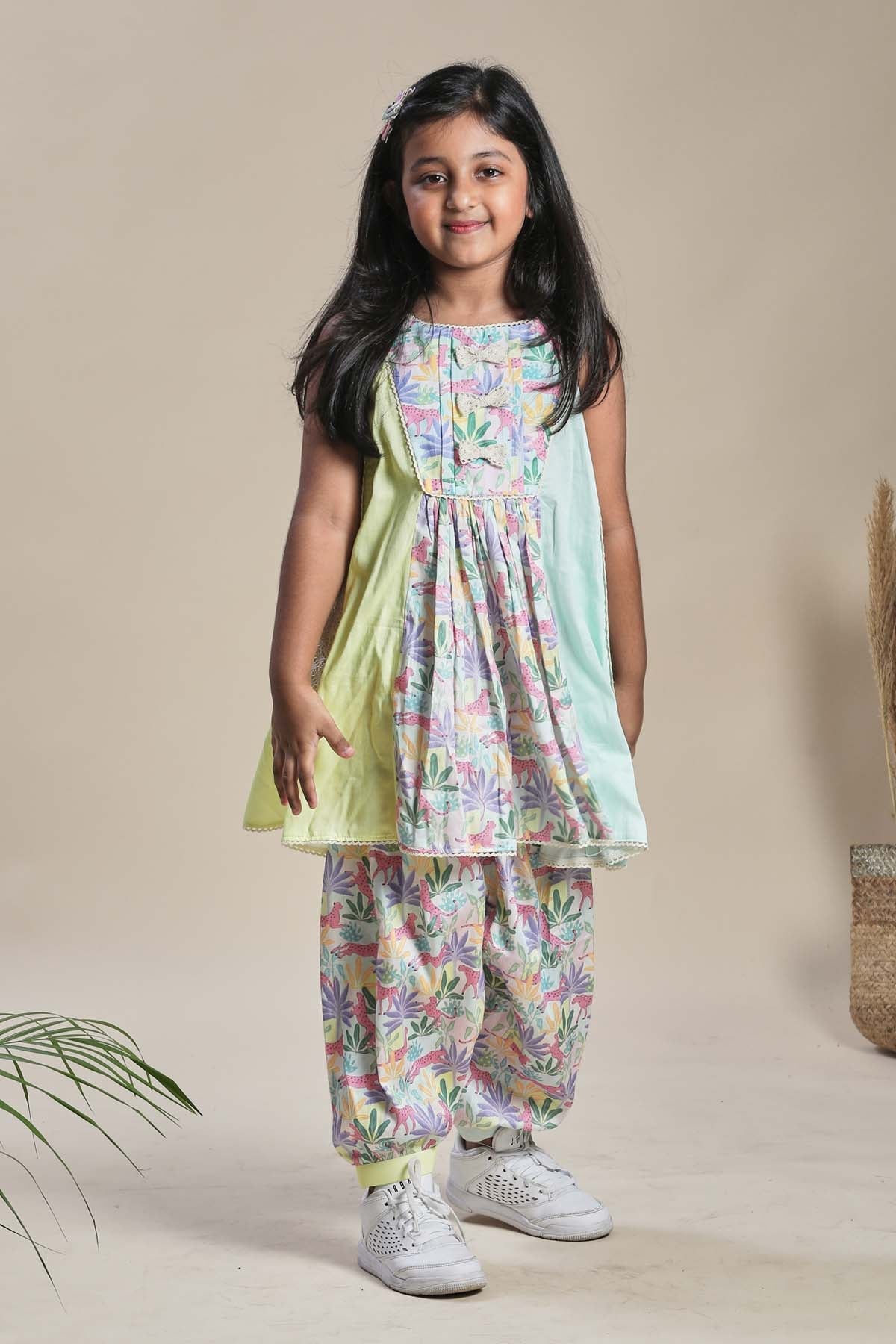 Designer Little Shiro Tropical Print Kurta & Salwar Set For Women Available online at ScrollnShops
