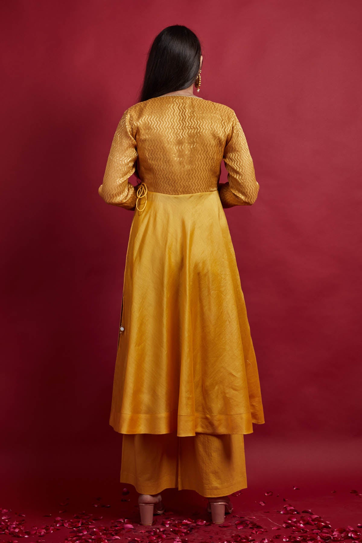 Turmeric Yellow Gold Zari Kurta Set