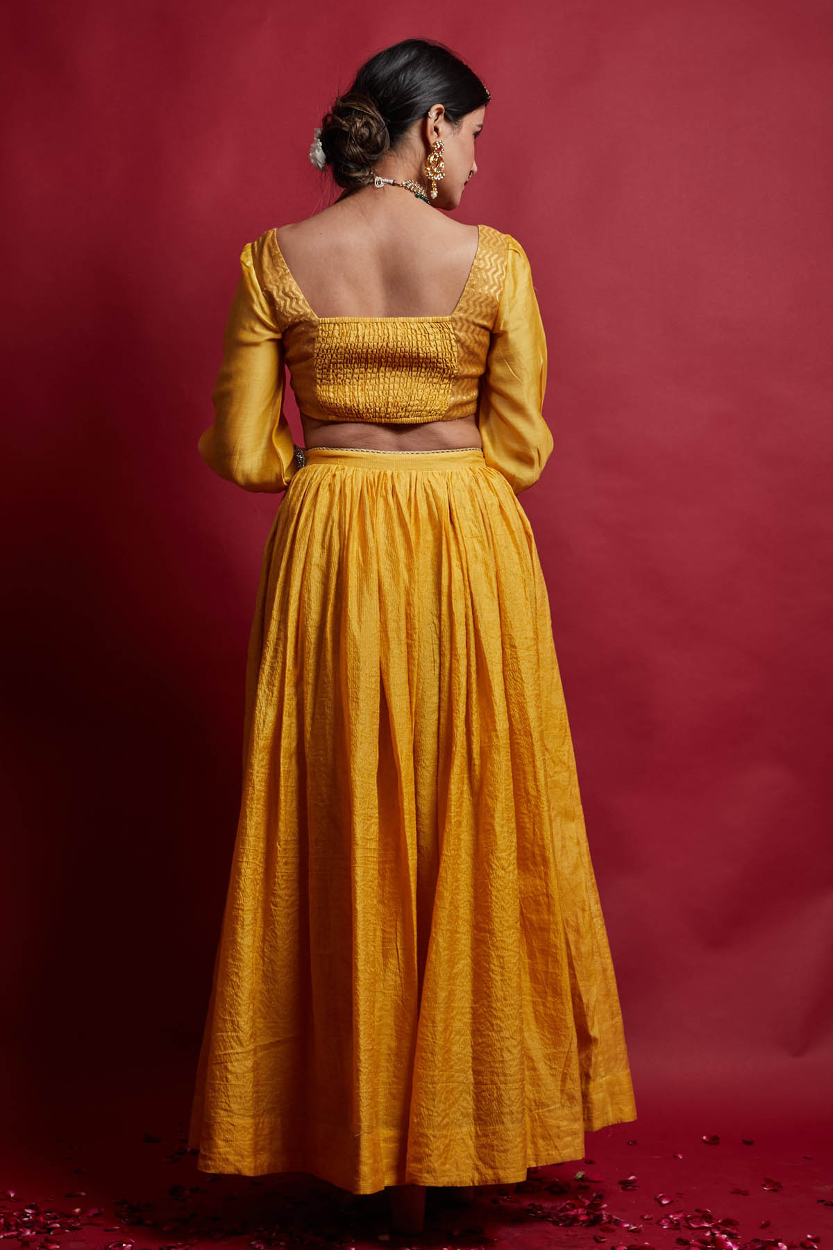 Yellow Gold Zari Lehenga Set