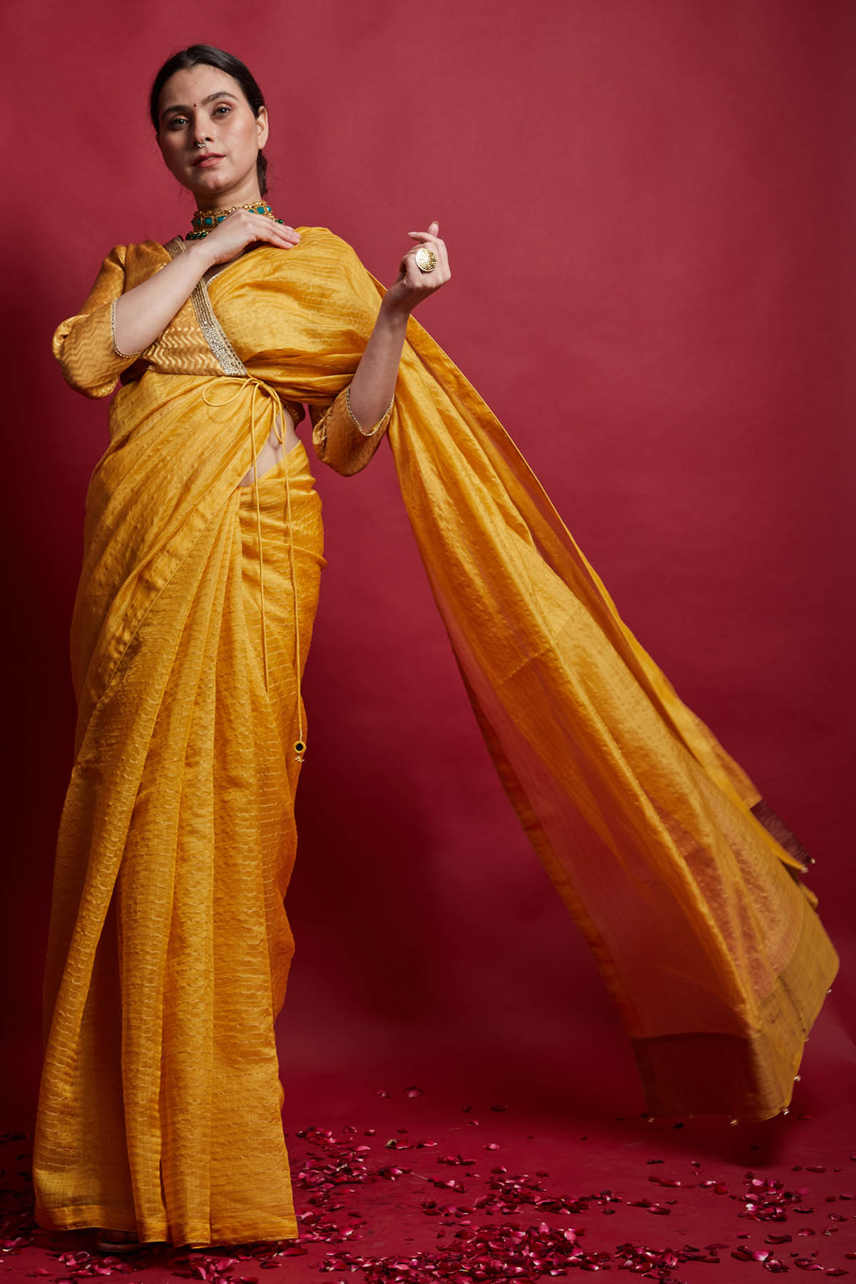 Turmeric Yellow Zari Weave Saree