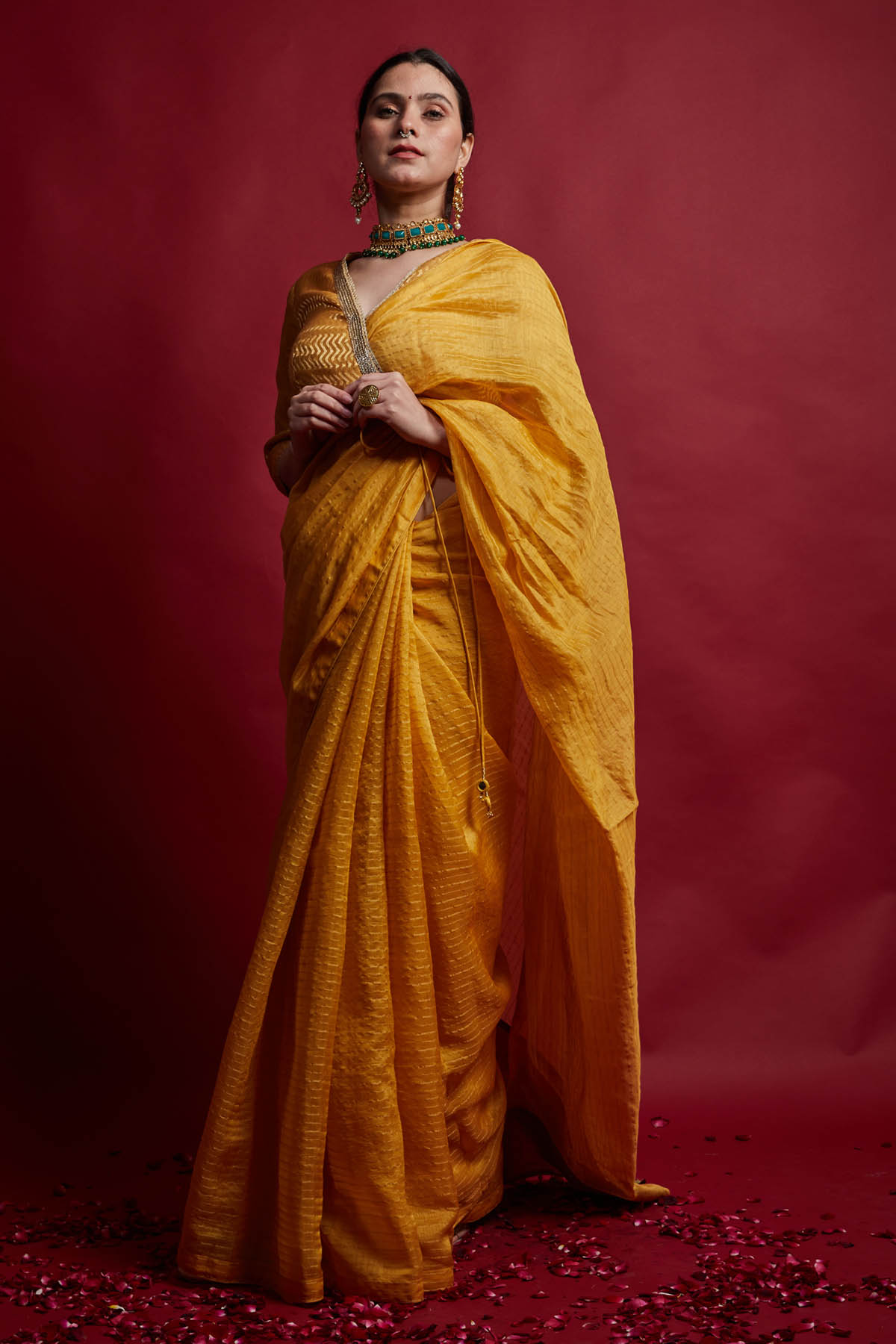 Turmeric Yellow Zari Weave Saree