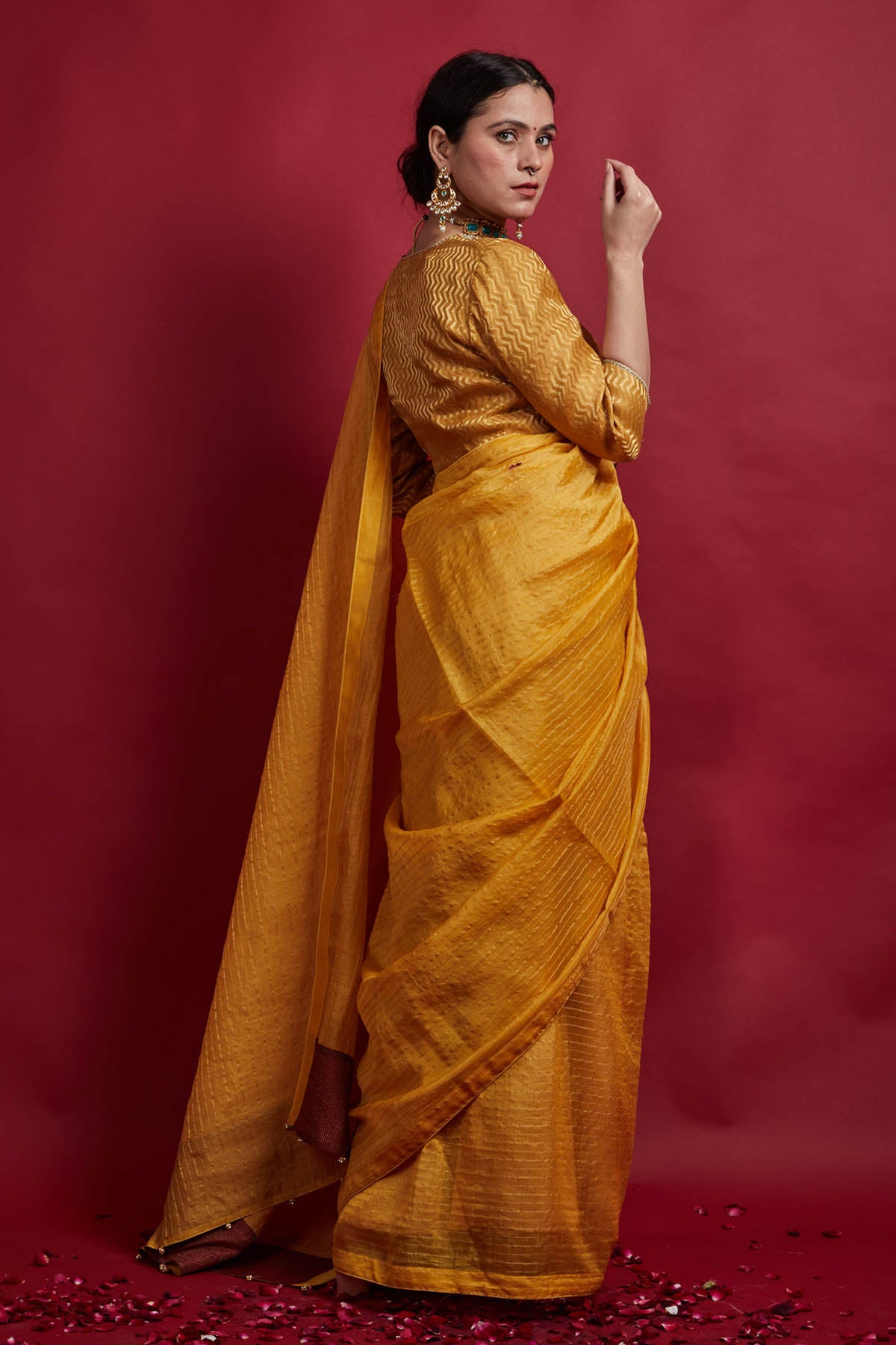 Turmeric Yellow Zari Weave Saree